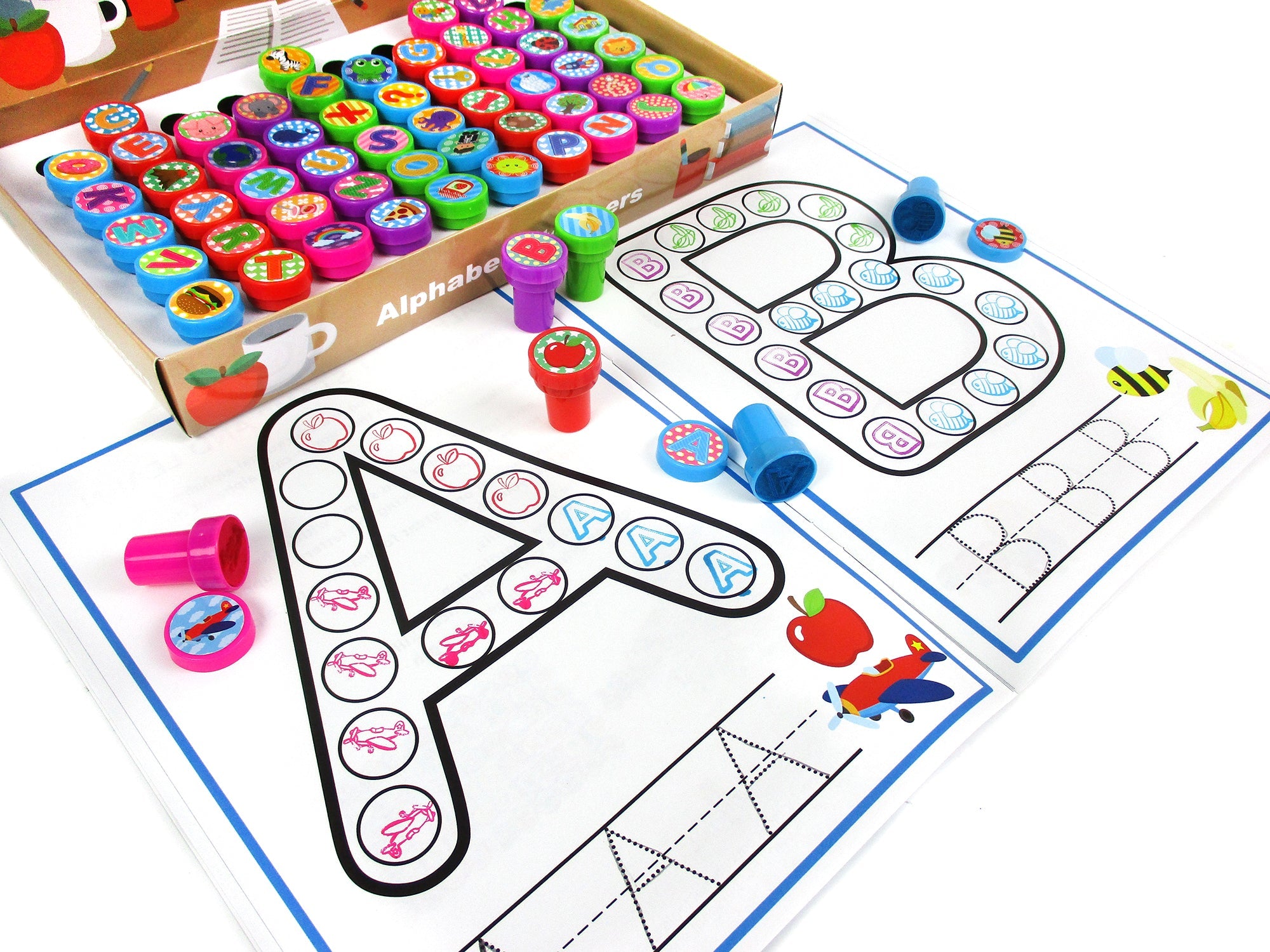 Alphabet Assorted Stampers For Kids With Free Activity Book