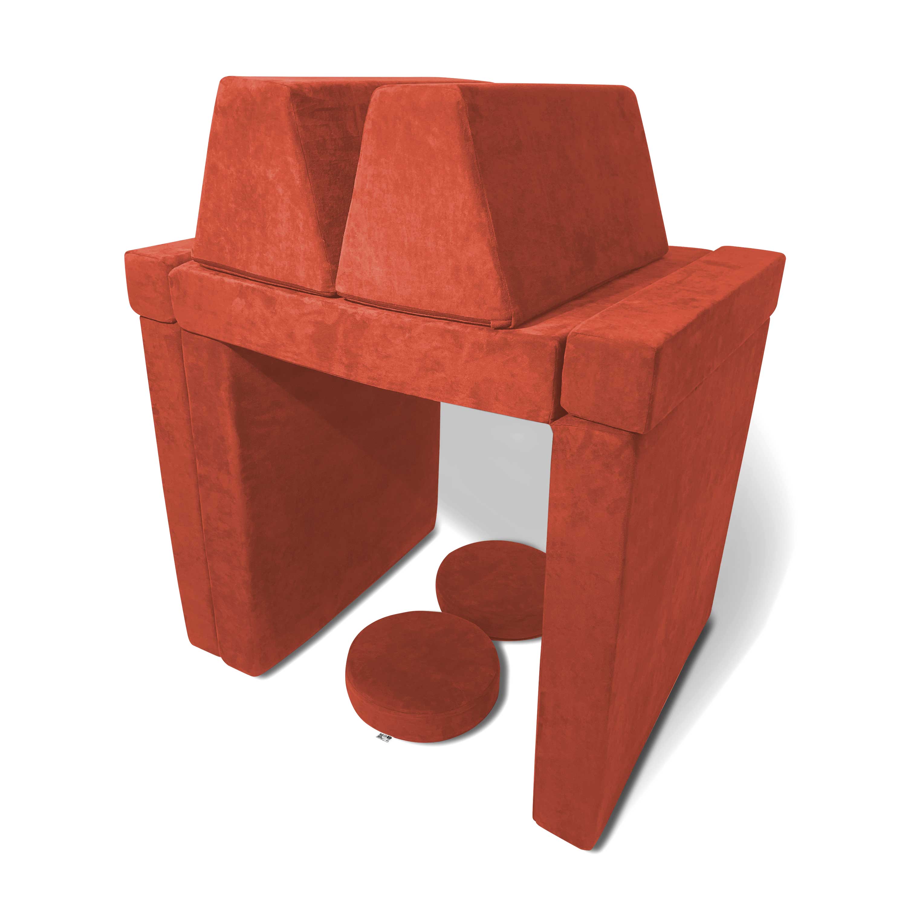 10 Piece Large Soft Furniture Playset Modular Microsuede Foam Play Couch For Creative Kids