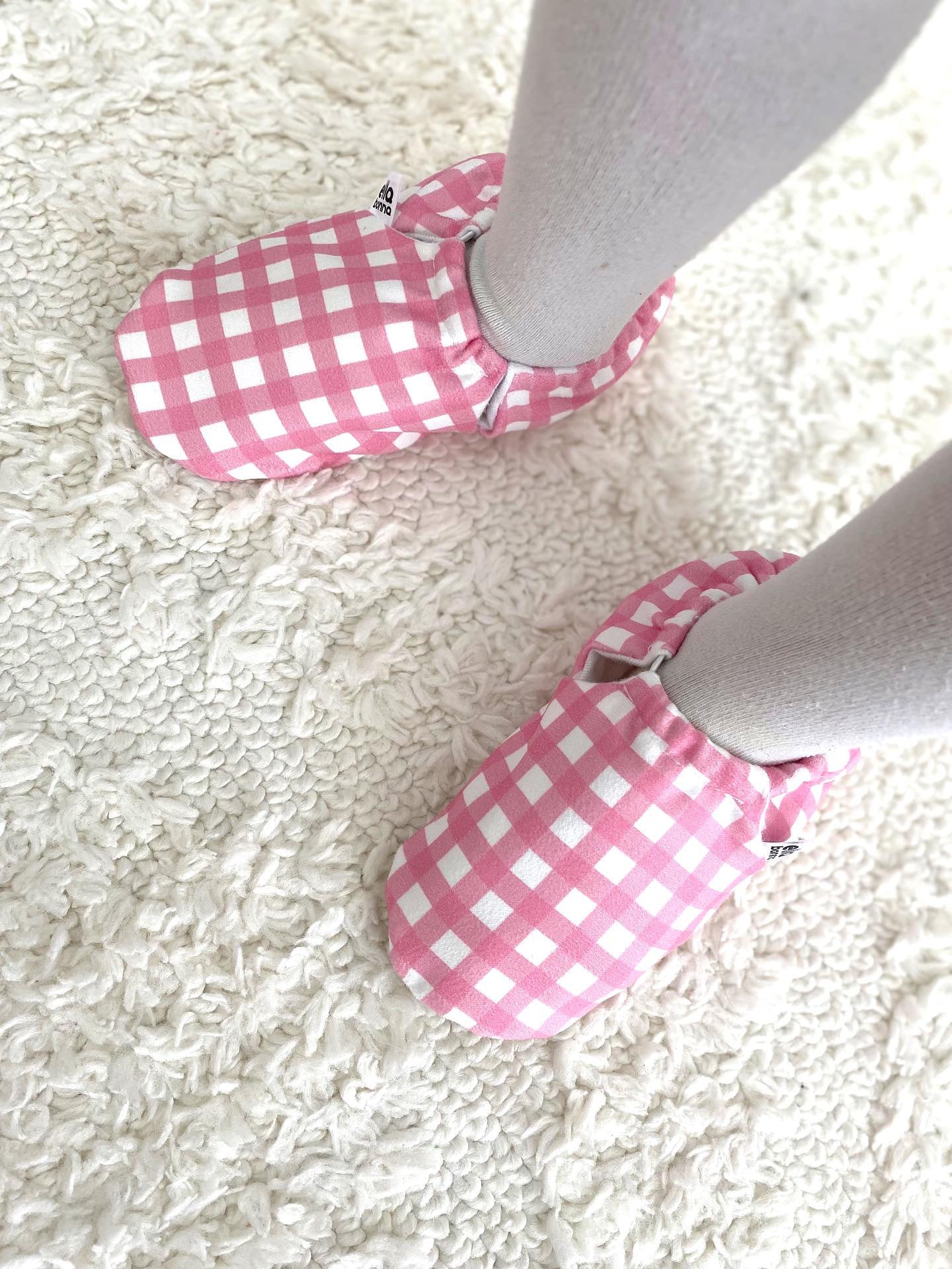 Moccasins, Slippers, Pink Striped