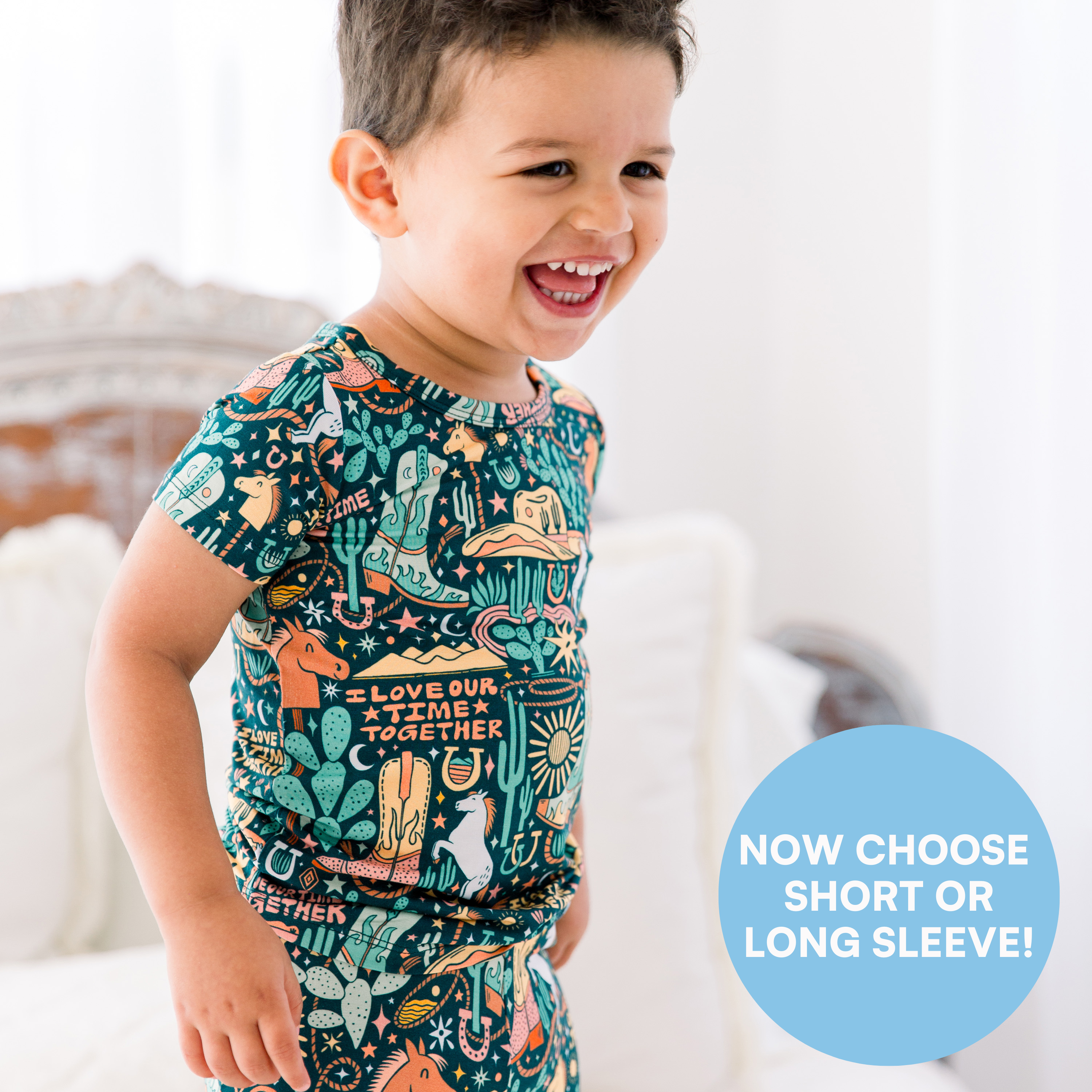 The Second-skin 2-piece Pajama | Wild West | "i Love Our Time Together"