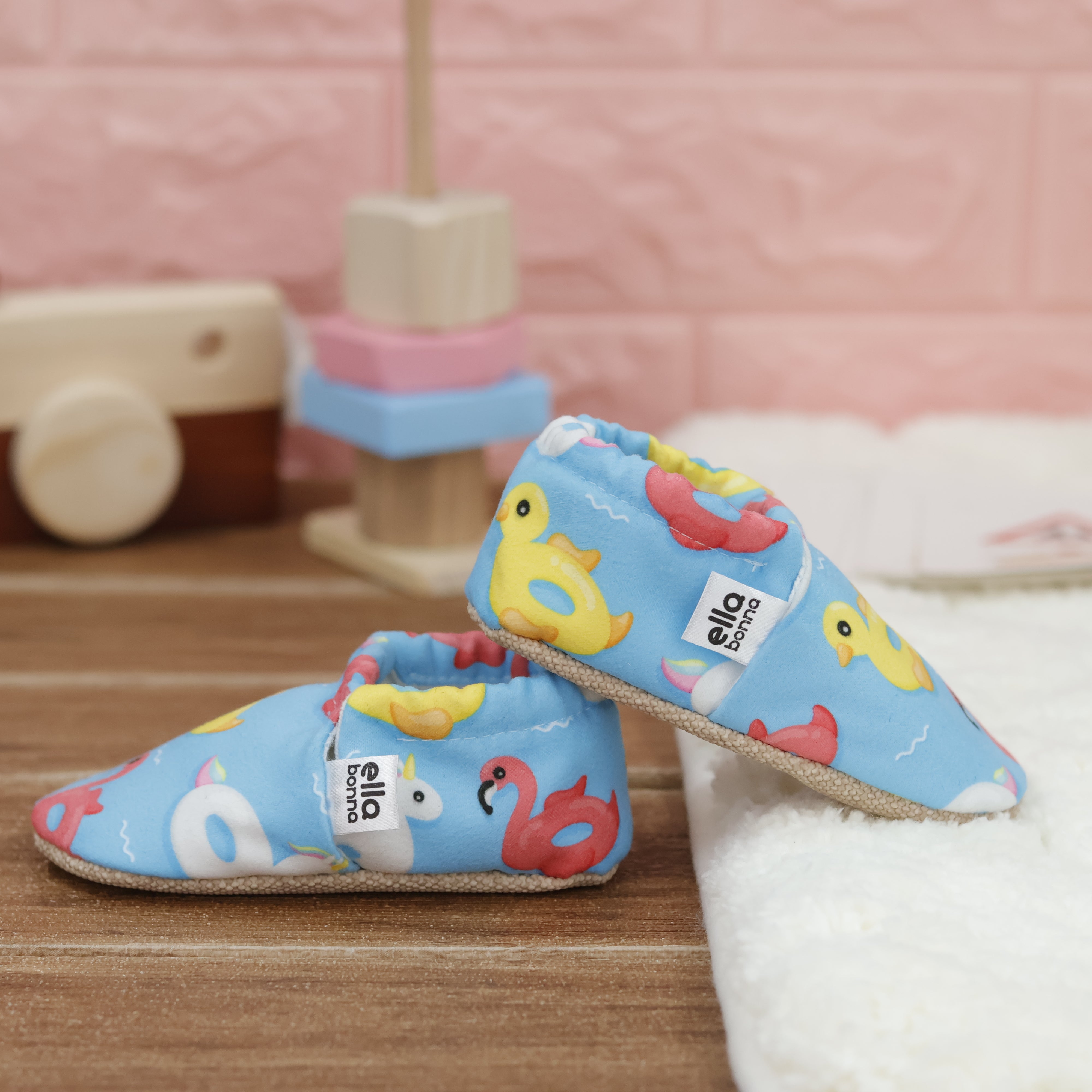 Ella Bonna Non-slip Sole Duck Patterned Baby Booties, Home Boot Slippers Nursery Shoes