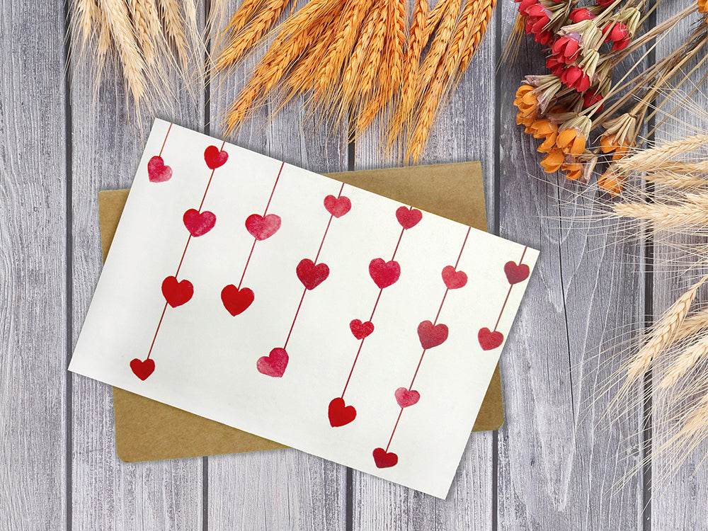Hearts Assorted Greeting Cards For All Occasions And Valentine's Day - 6 Design
