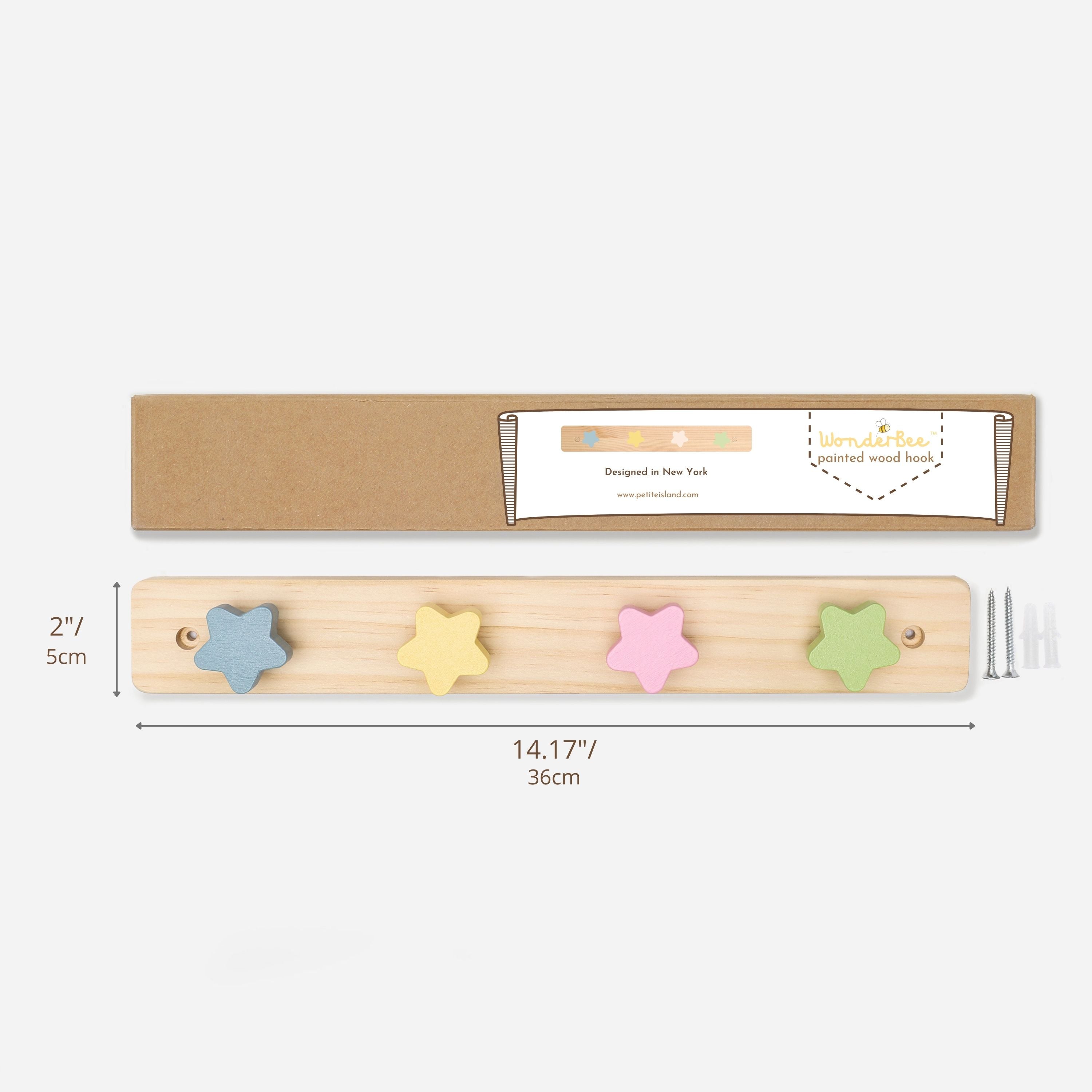 Wonderbee™ Stars Wooden Hanger Natural Pine