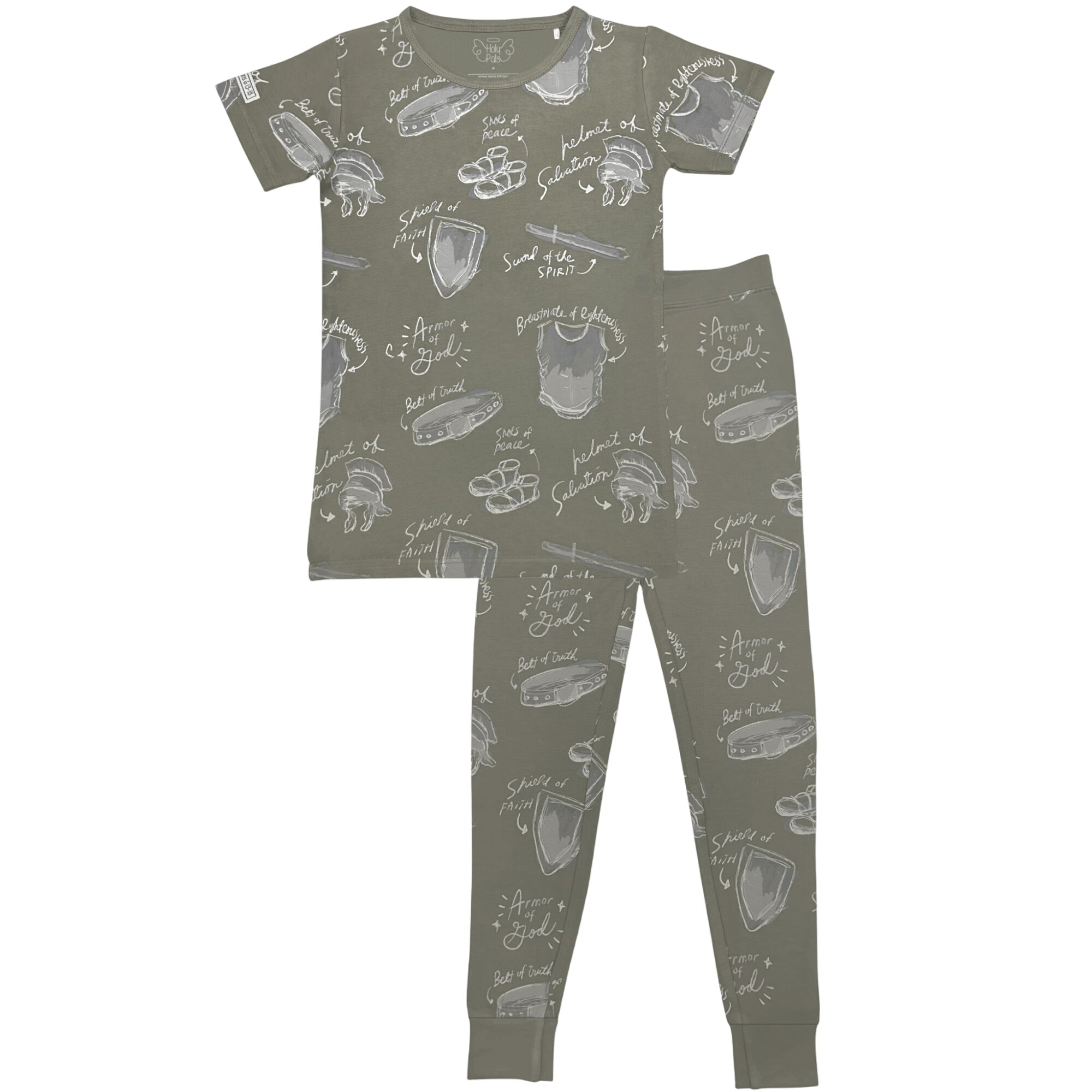 Armor Of God Green Pj Short Sleeve & Pants Set Bamboo
