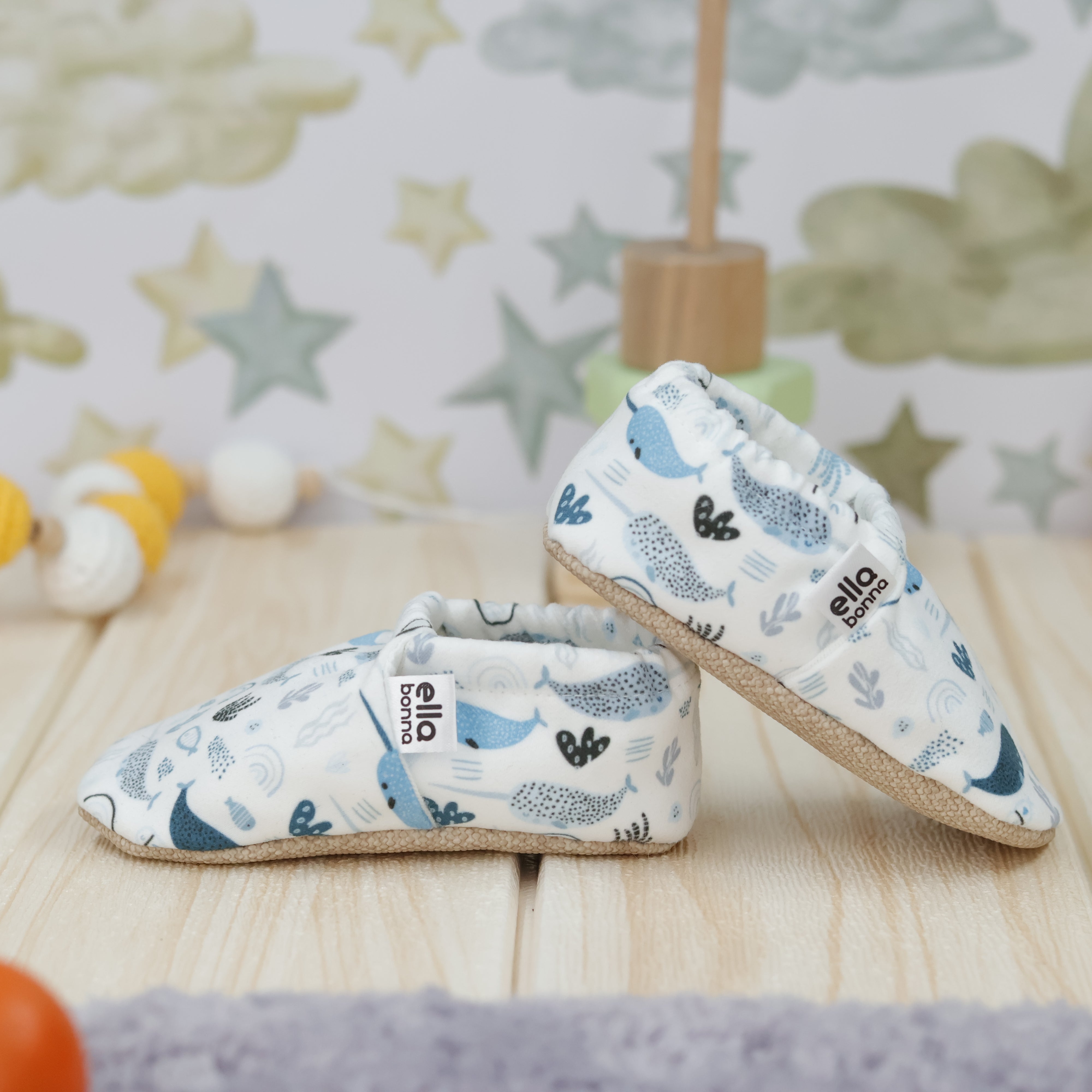 Ella Bonna Non-slip Sole Swordfish Patterned Baby Booties, Home Boot Slippers Nursery Shoes