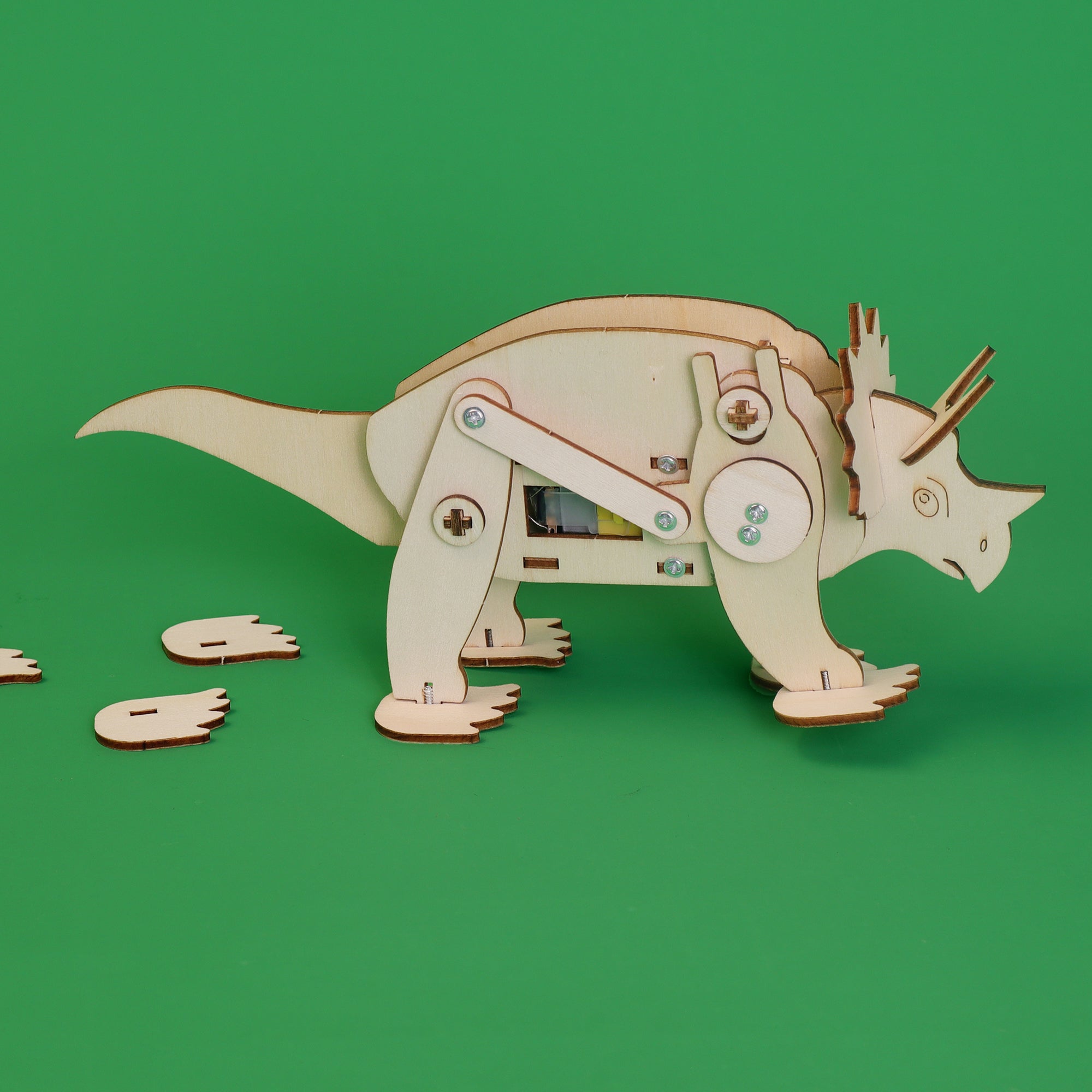 Dinosaur Robot Triceratops Diy Kit, Educational Stem Toy