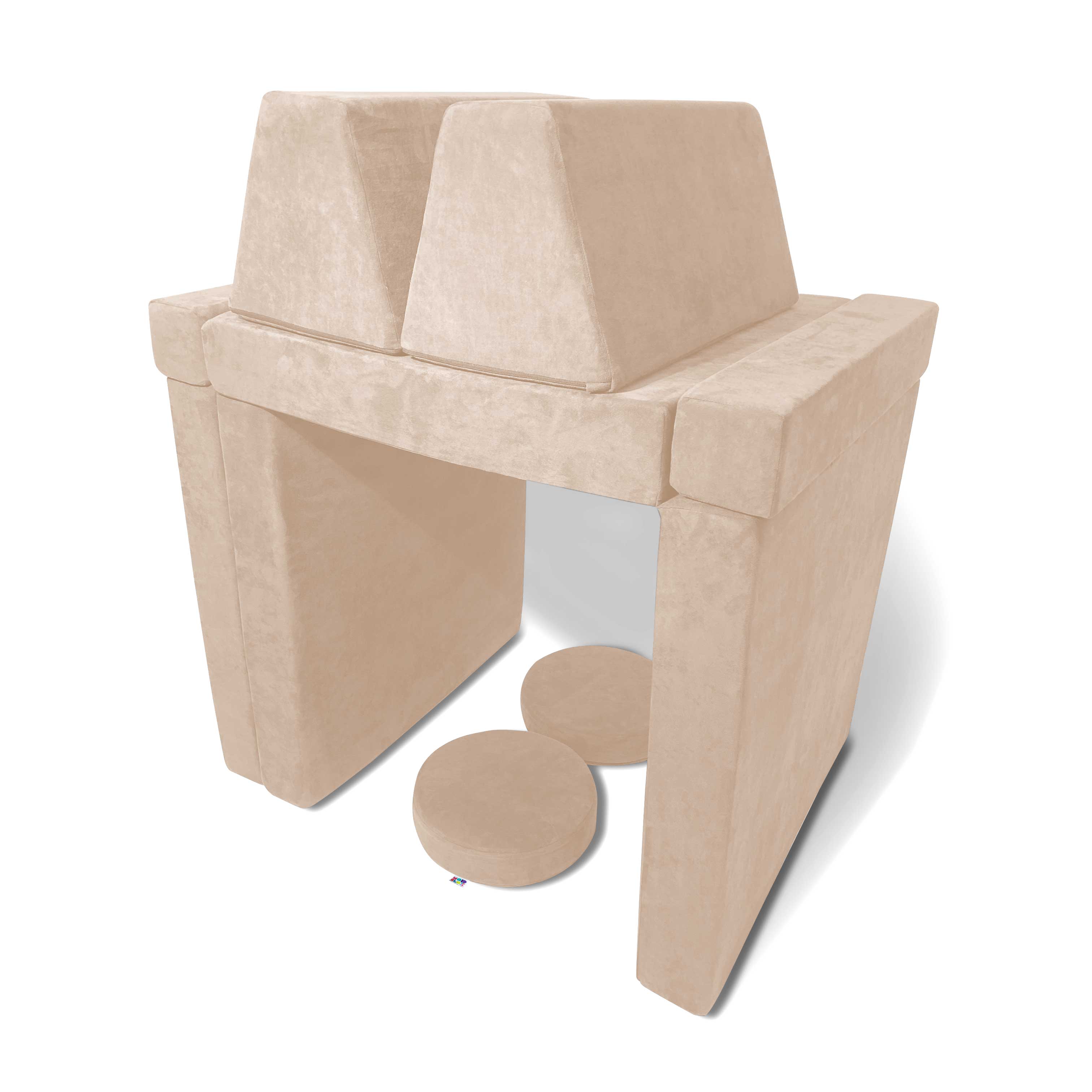 10 Piece Large Soft Furniture Playset Modular Microsuede Foam Play Couch For Creative Kids