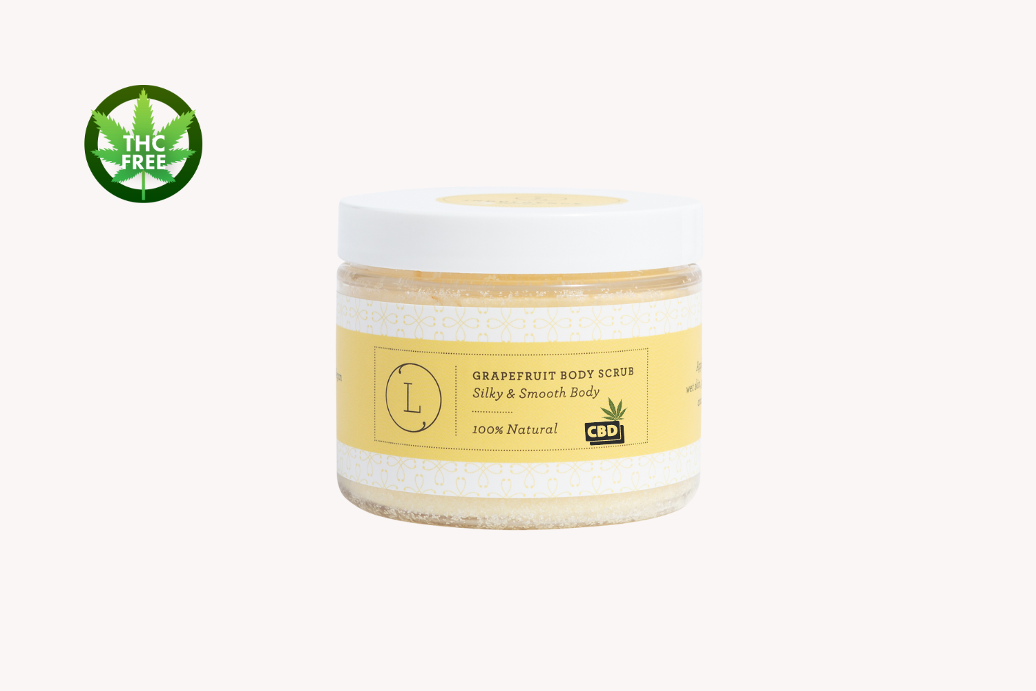 Cbd Grapefruit Body Salt Scrub With Cbd - Moisturizing And Fresh (thc Free)