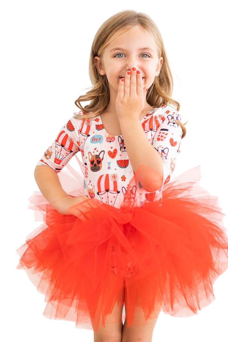 Puppy Love 3/4 Sleeve Tutu Leotard