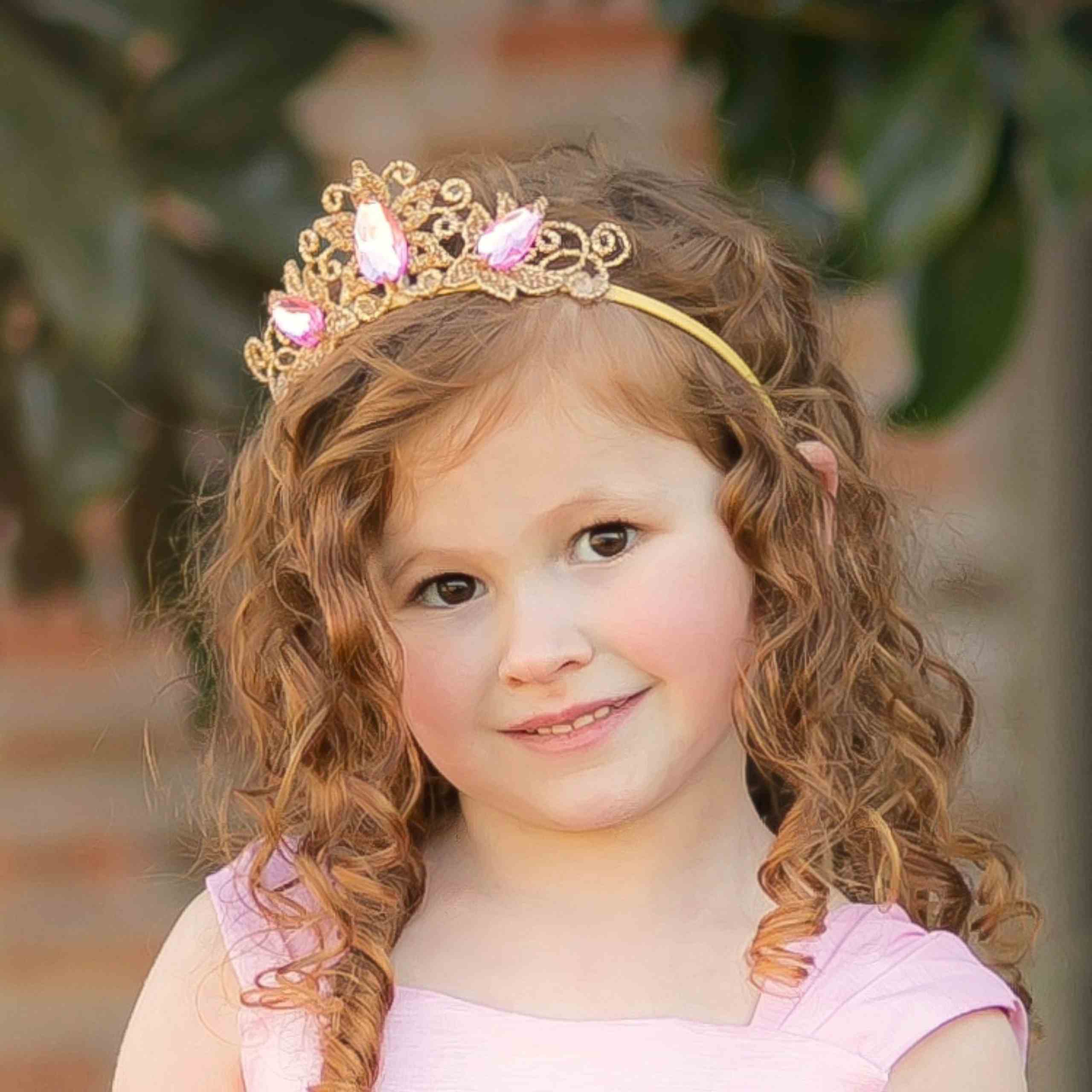 Raven Princess Crown & Wand Set , Pink & Gold