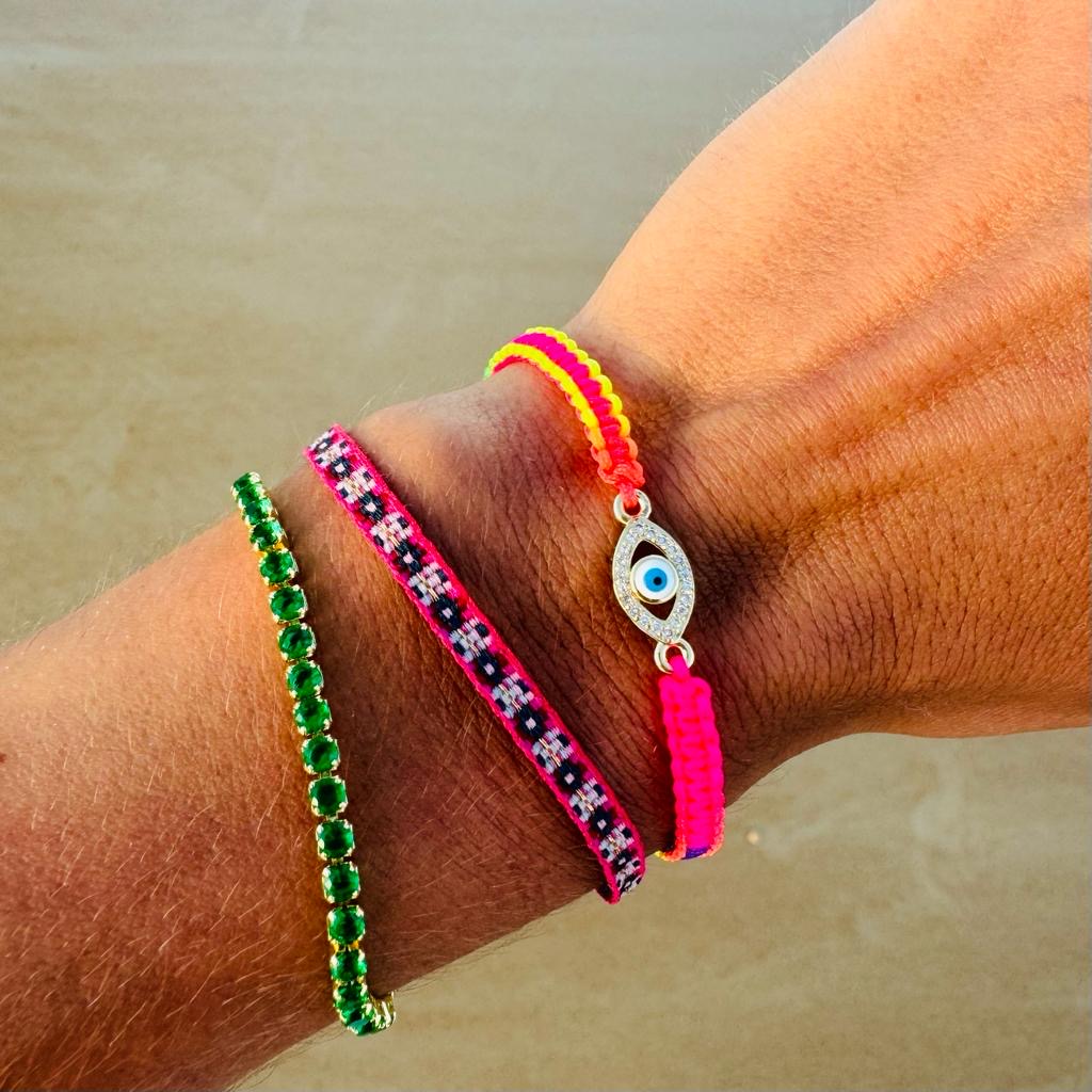 Sparkle Evil Eye Rainbow Bracelet