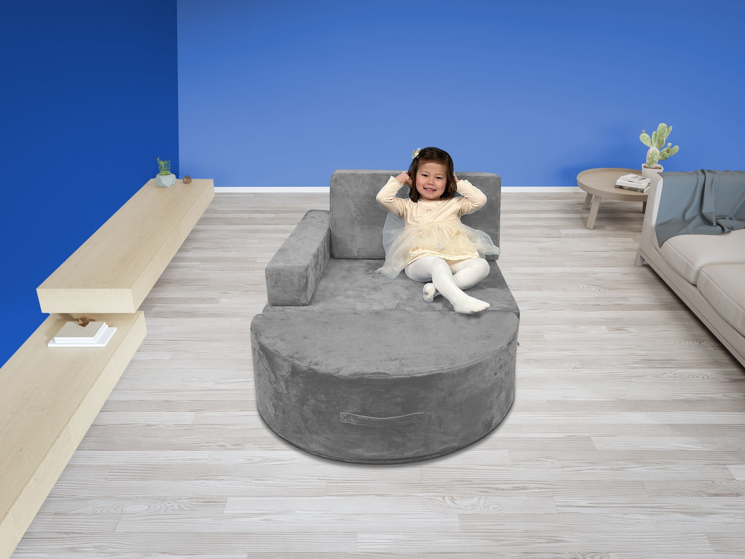 5 Piece Soft Furniture Playset Modular Microsuede Foam Play Couch For Creative Kids