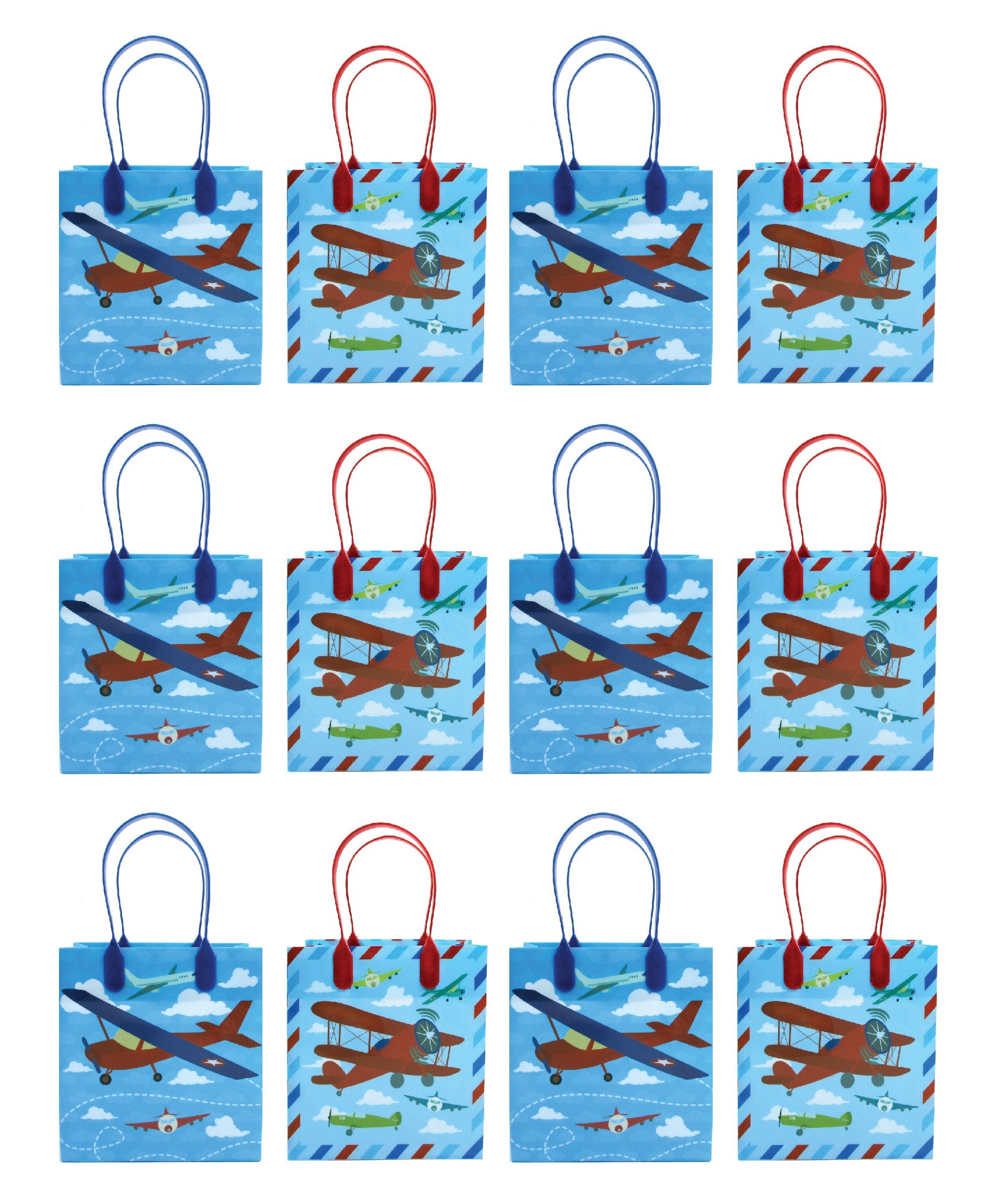 Airplane Party Favor Bags Treat Bags - Set Of 6 Or 12