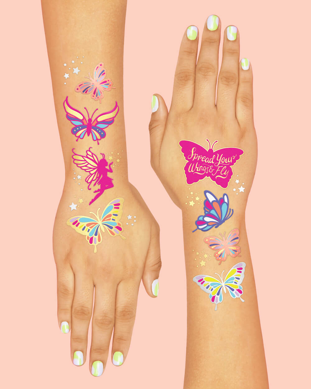 Fairy Flutter Tats - 34 Foil Temporary Tattoos