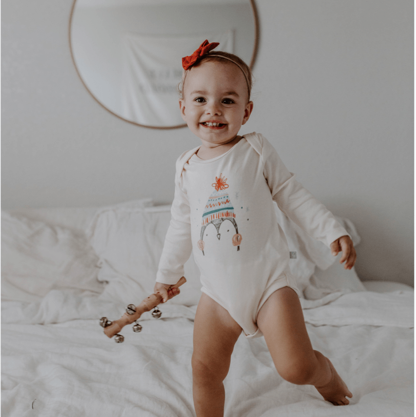 Graphic Bodysuit | Holiday Penguin (long Sleeve)