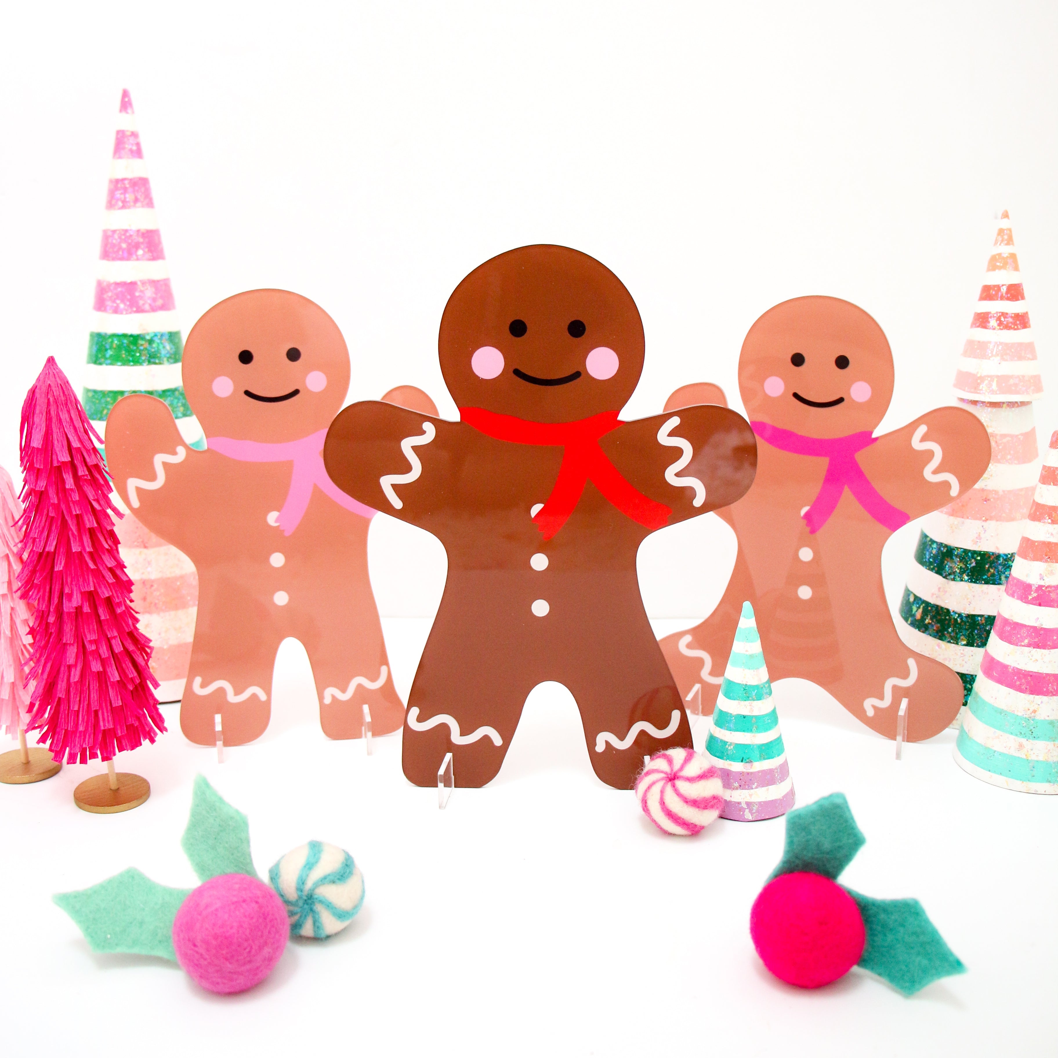 Acrylic Gingerbread Men - Set Of 3