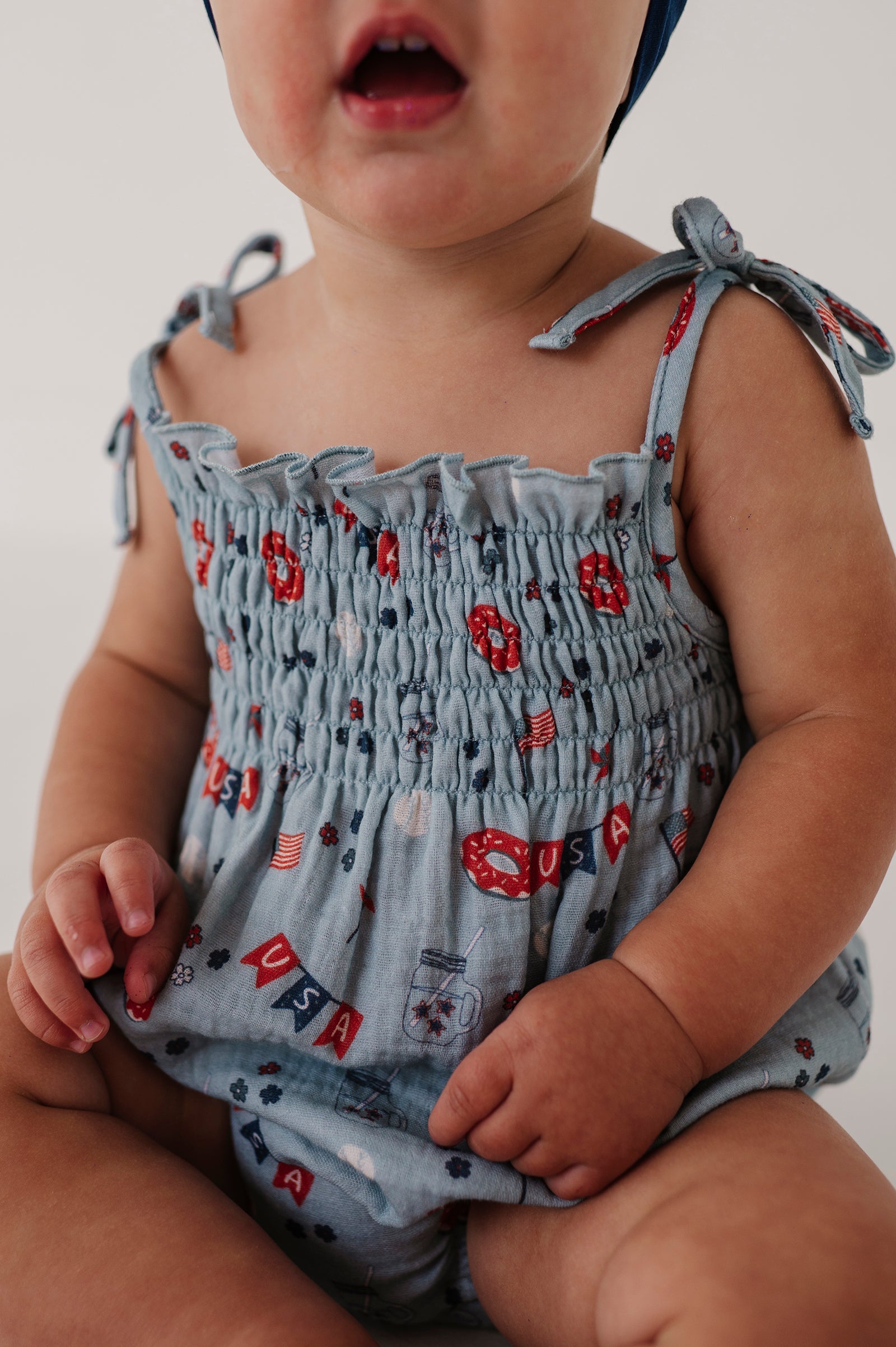 Baby Girl's Tie-smocked Bodysuit