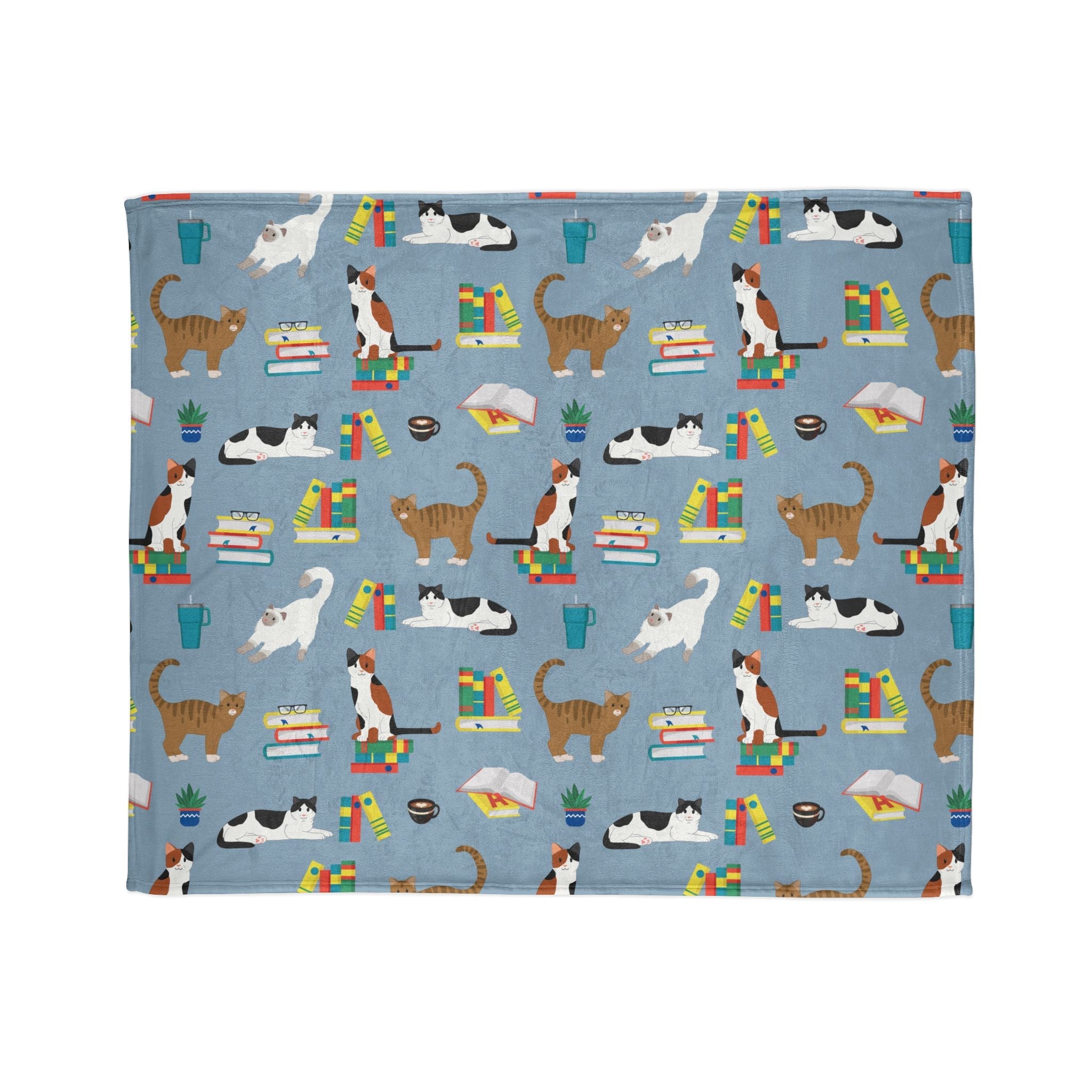 Cozy Cat Lovers Blanket The Great Catsby– Soft Cozy Throw Blanket 50"x60" Size