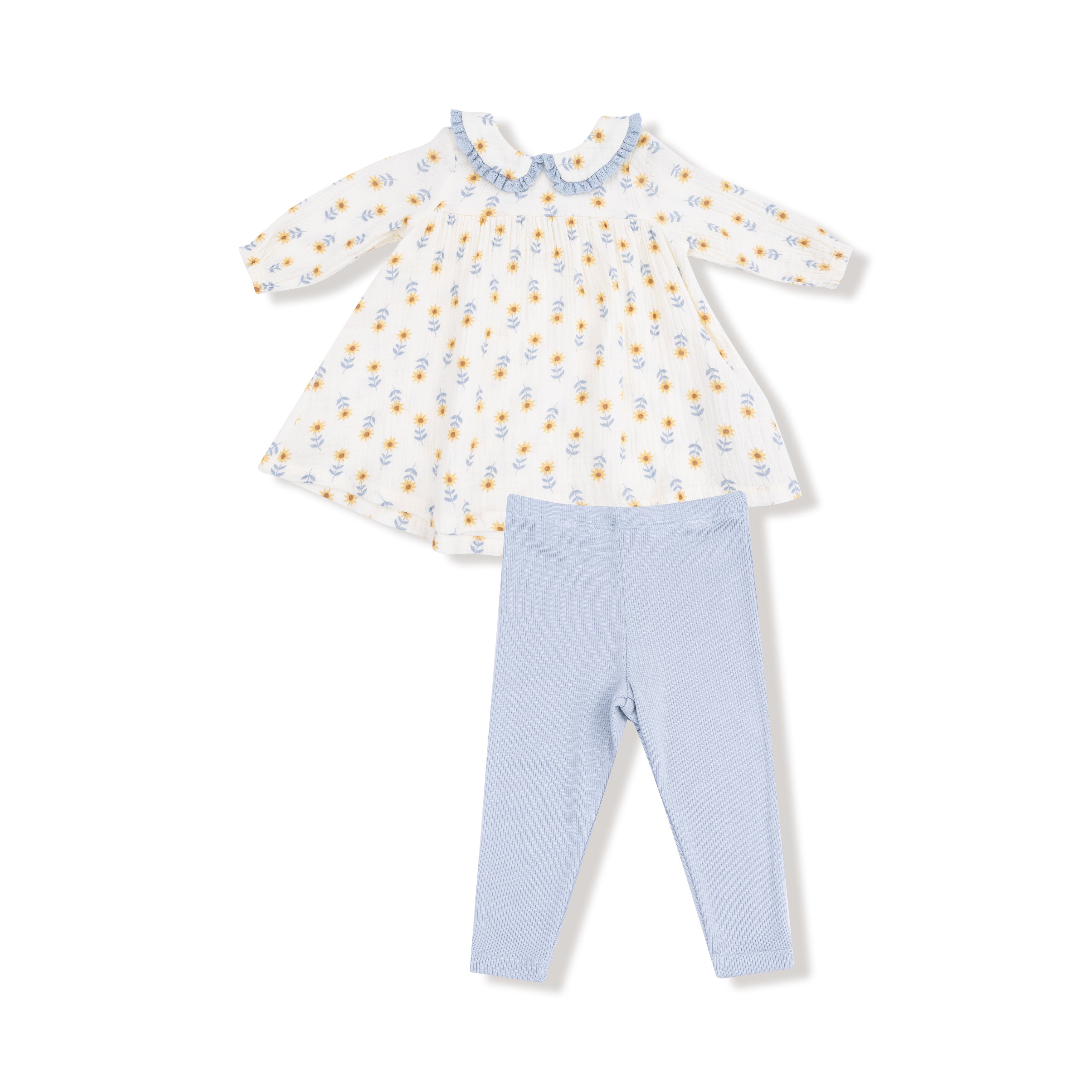 Peter Pan Collar Dress And Leggings