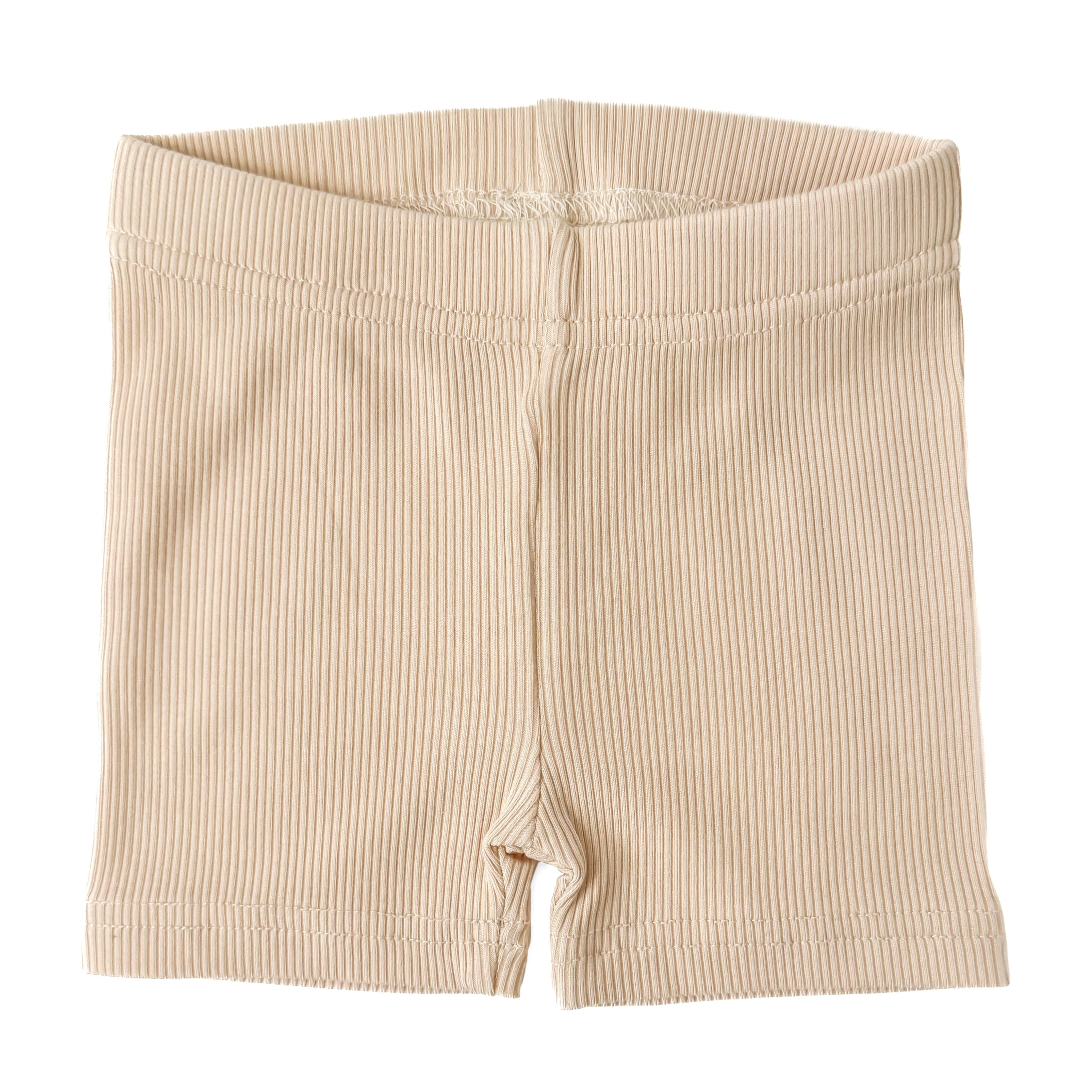 Bamboo Ribbed Biker Shorts - Sand