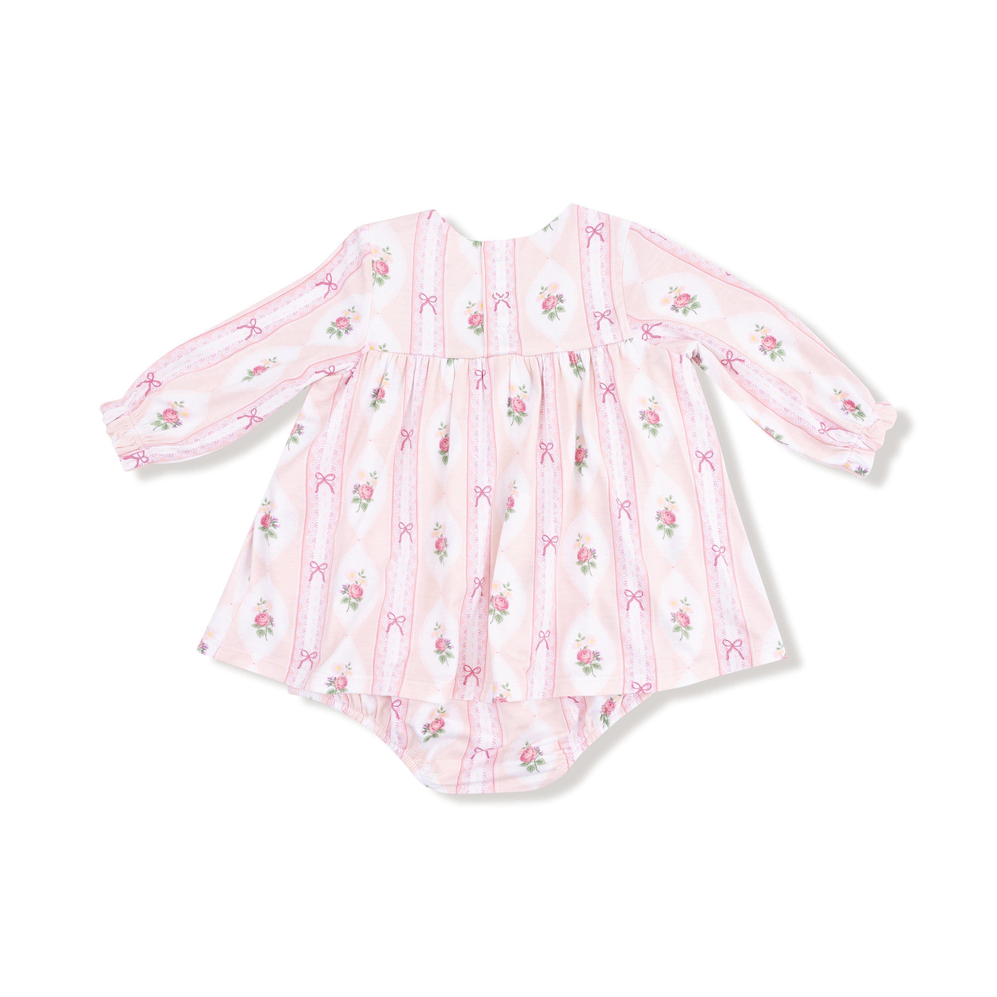 Long Sleeve Smocked Ruffle Bubble With Skirt