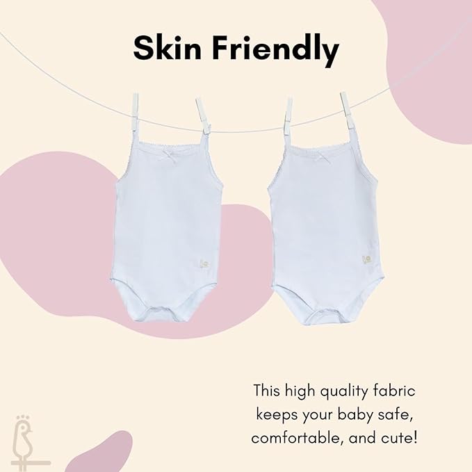 Feathers Tank Top Bodysuits For Baby Girl (2 Pack) Super Soft One-piece Toddler Bodysuit