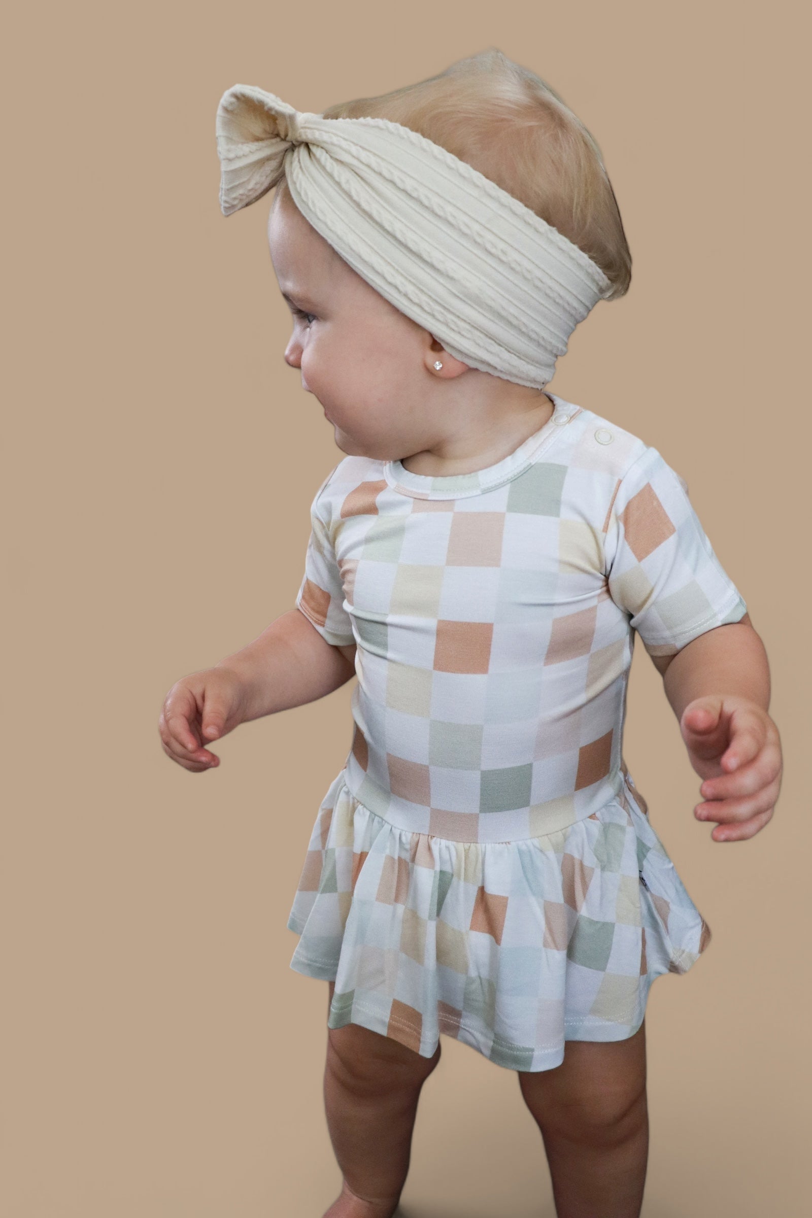 Muted Checkers Dream Bodysuit Dress