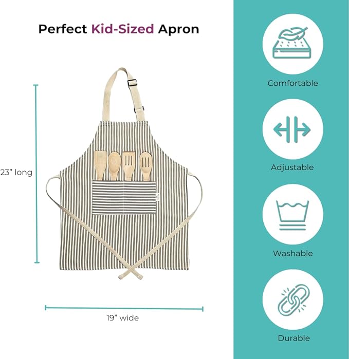 Tovla Jr. Apron & Cookbook Set | Kids Chef Apron, Hat & Recipe Book