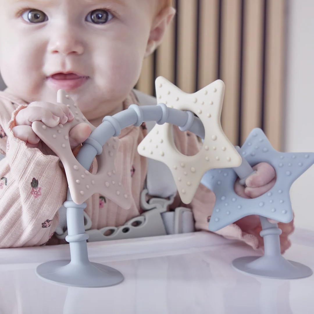 Stick 'n' Play Sensory Star Toy And Teether | For Baths, Highchairs And More