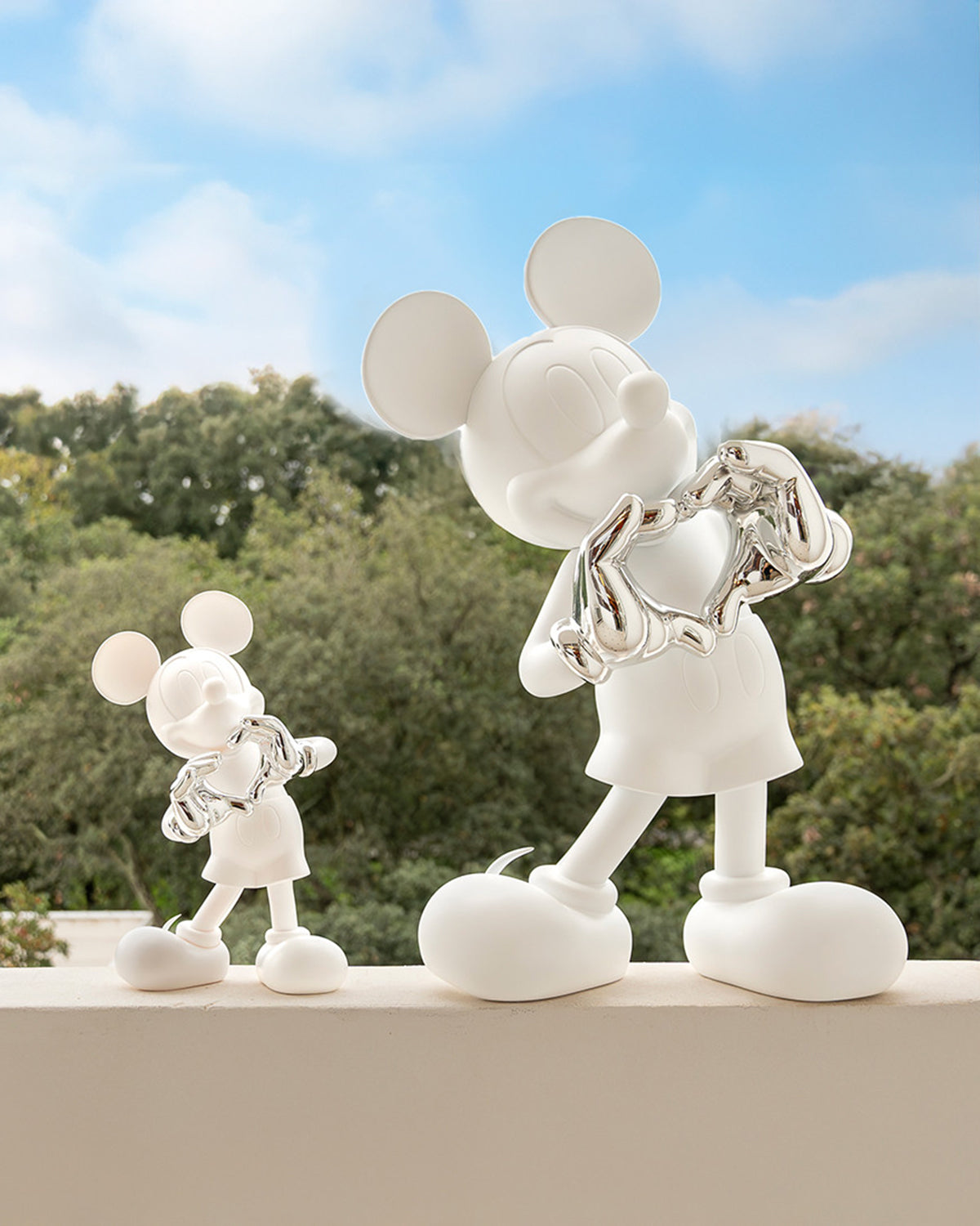 Mickey Mouse With Love White & Silver 12in