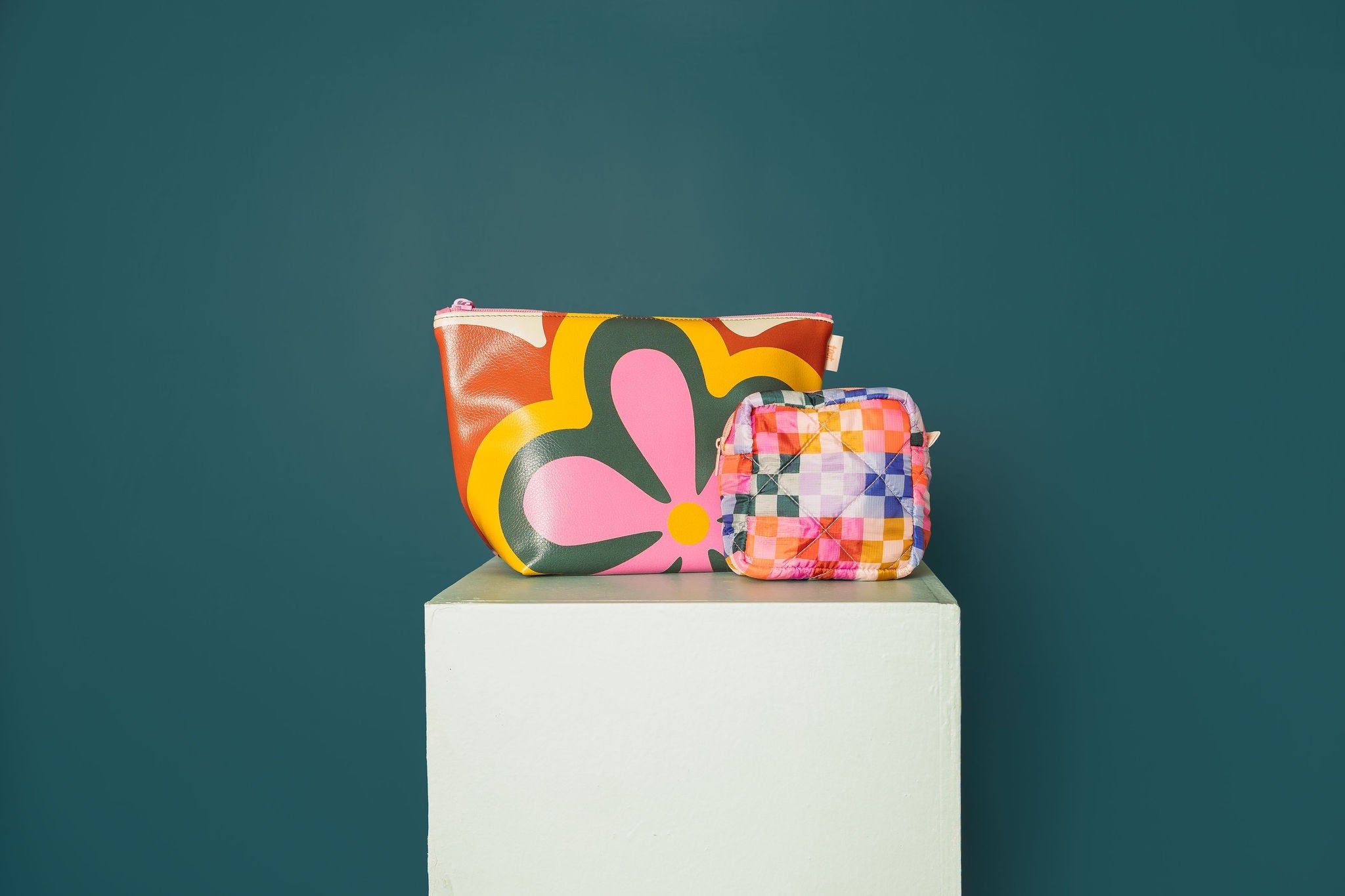 Bold Checker Puffy Mod Pouch