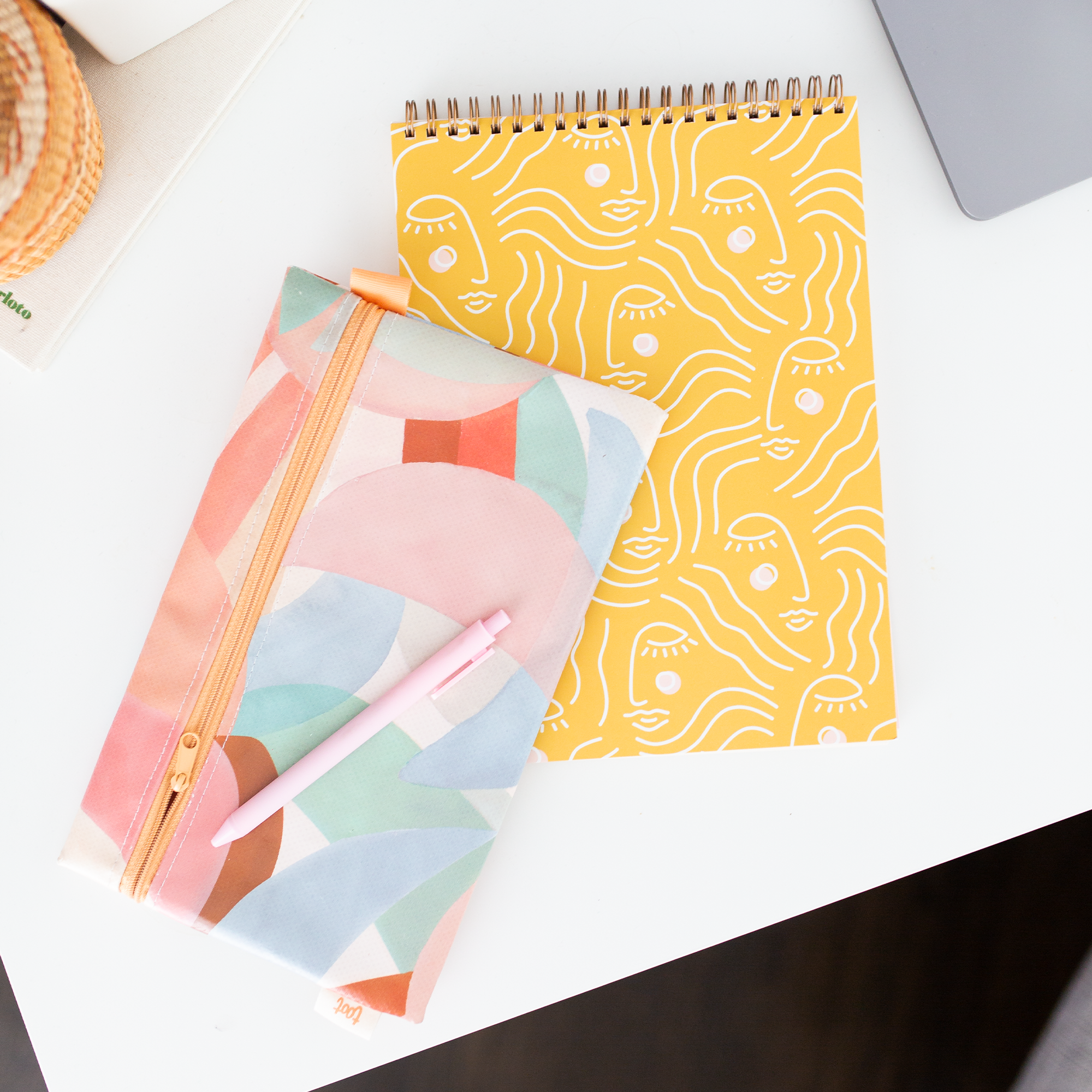 Large Front Zip Pouch - Moonscape