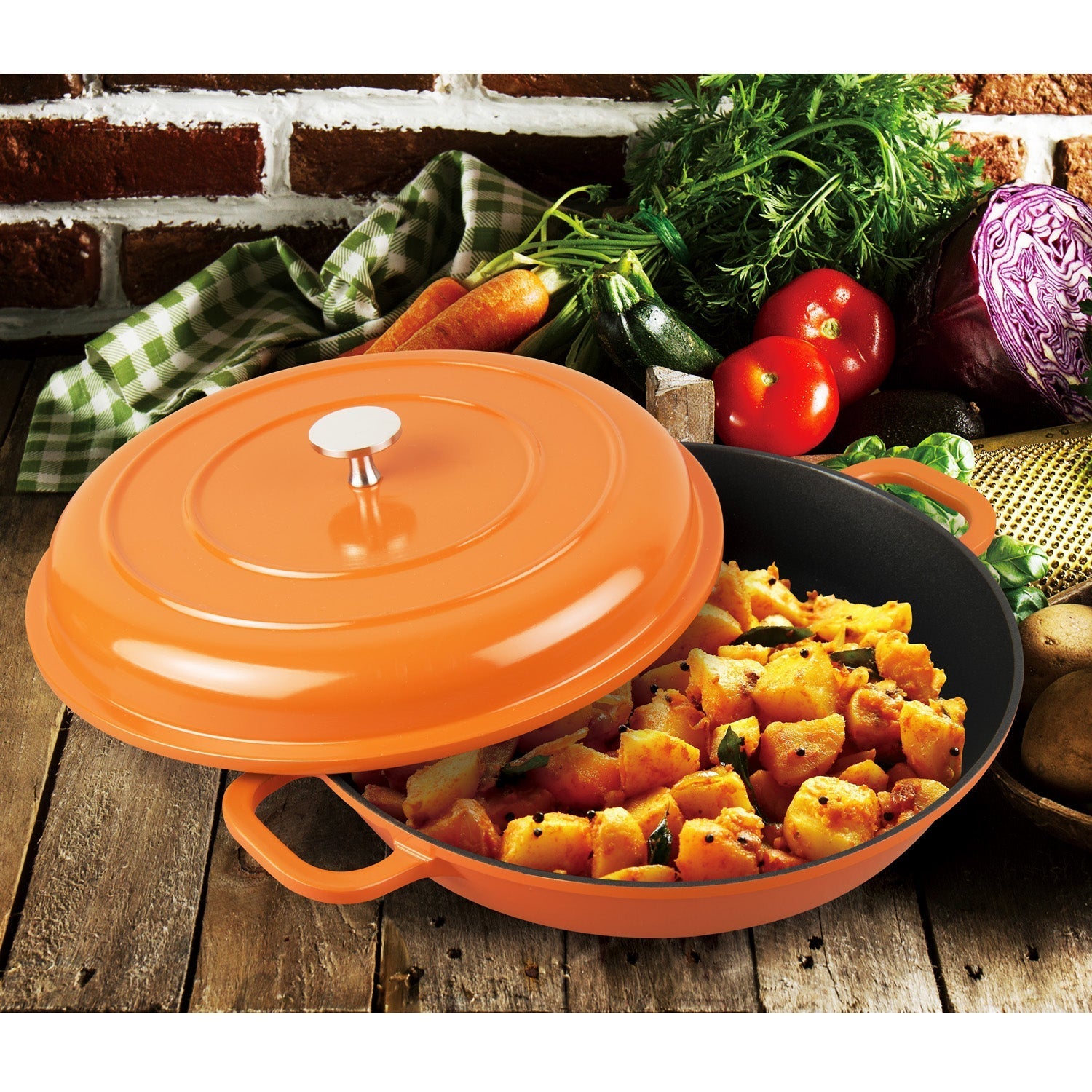 Masterpan Nonstick Dutch Casserole, Orange 3 Qt. 11" (28cm)