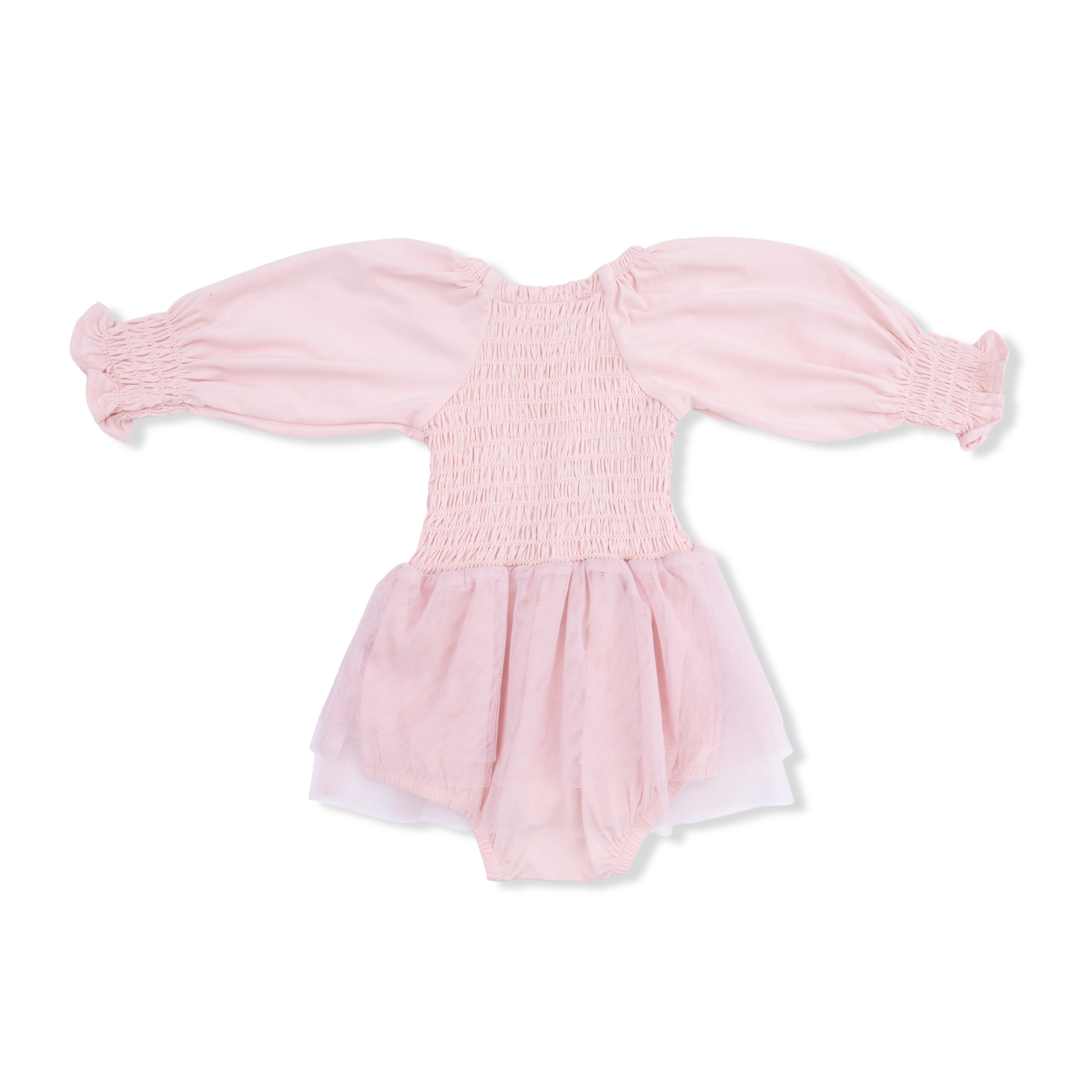 Solid Lotus - Long Sleeve Smocked Bubble With Tutu