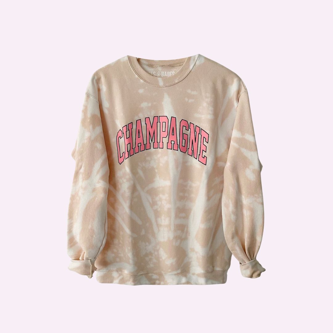 Champagne ♡ Tie-dye Sweatshirt With Customizable Cuff