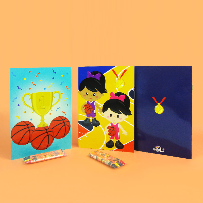 Basketball Coloring Books With Crayons Party Favors - Set Of 6 Or 12