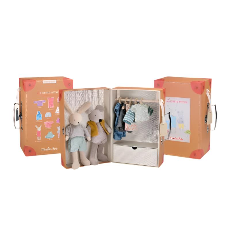 Suitcase - Rabbit & Mouse Wardrobe - Stuffed Toy