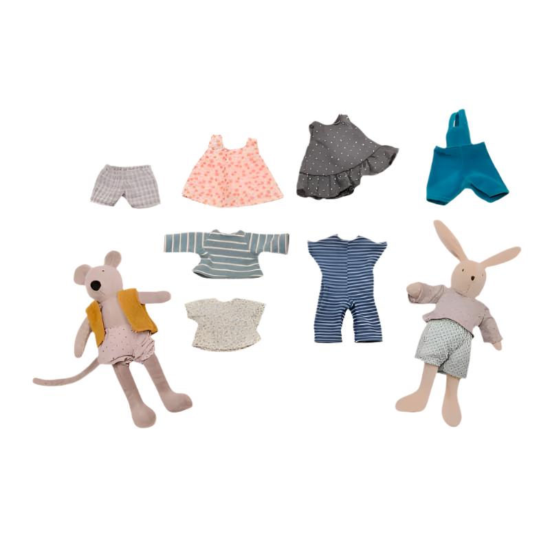 Suitcase - Rabbit & Mouse Wardrobe - Stuffed Toy