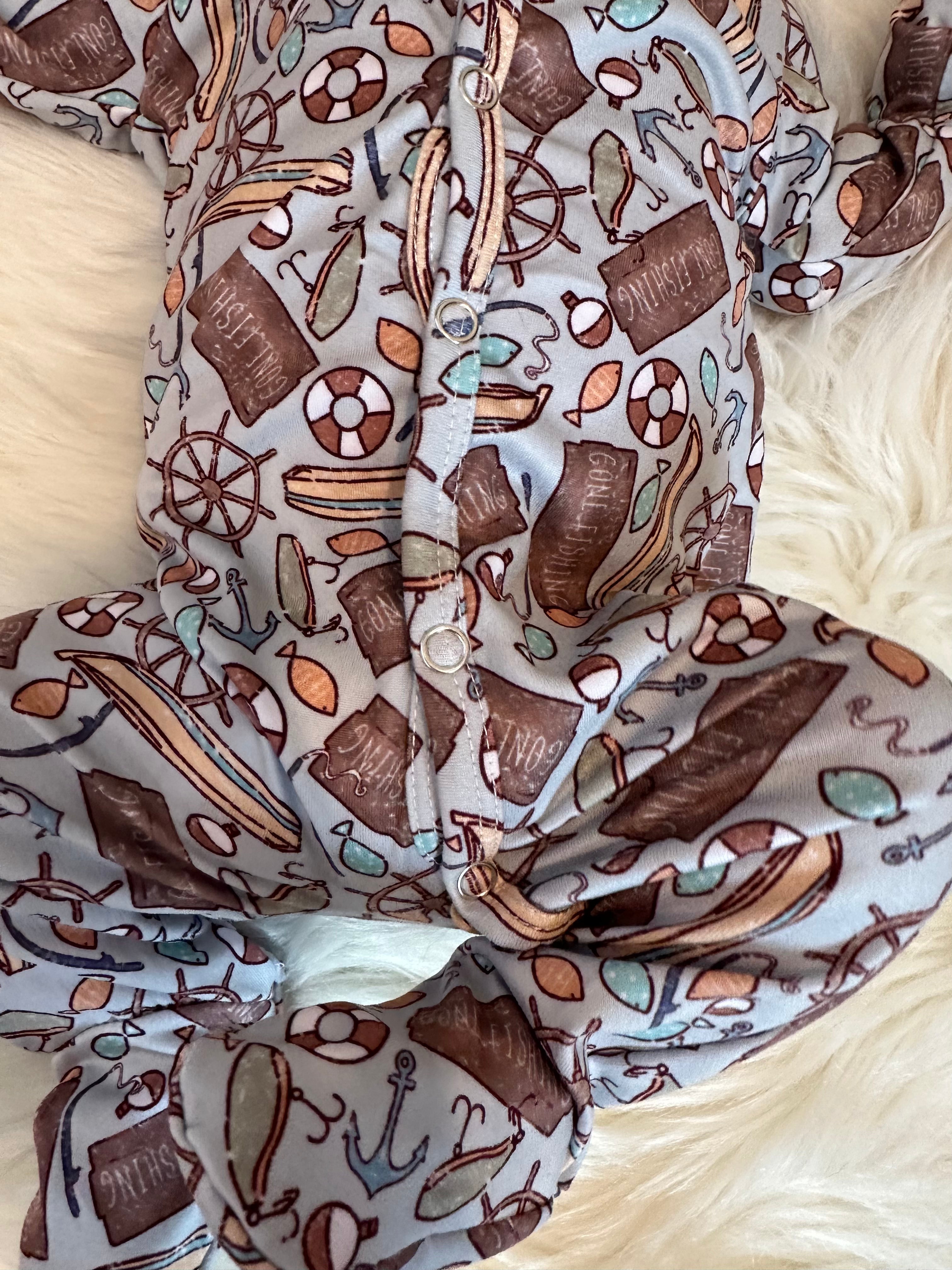 Newborn Gone Fishing Sleeper Set