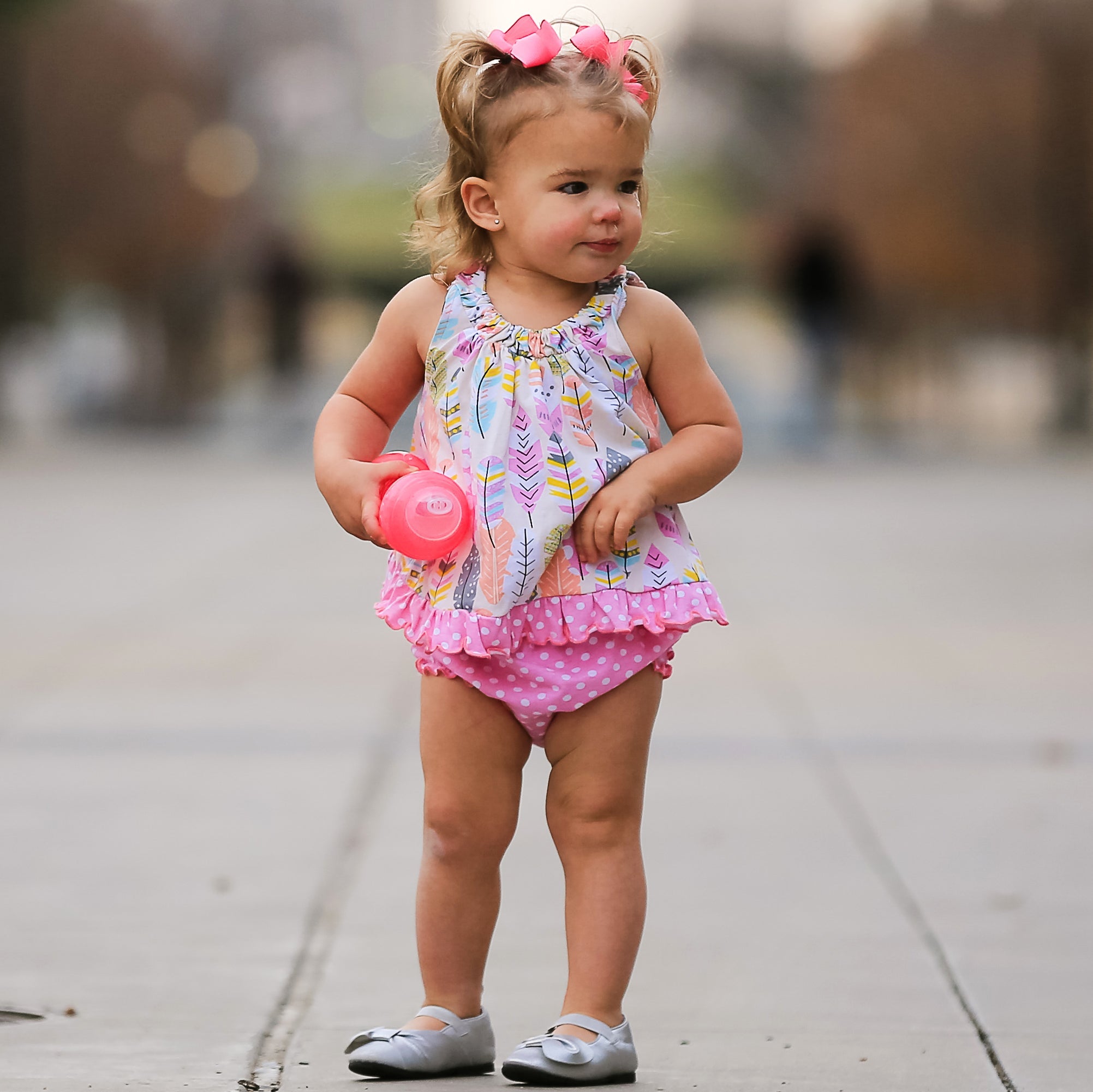 Annloren Girls Open Back Swing Tank Top With Bow Feather Design