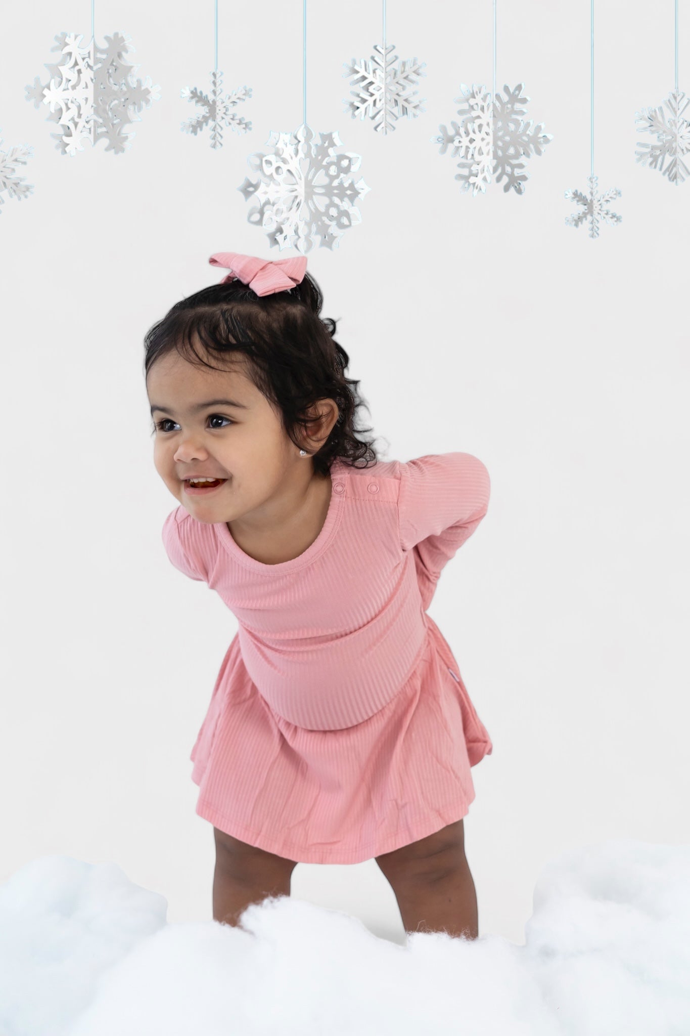 Mauve Rib Dream Bow Hair Clips