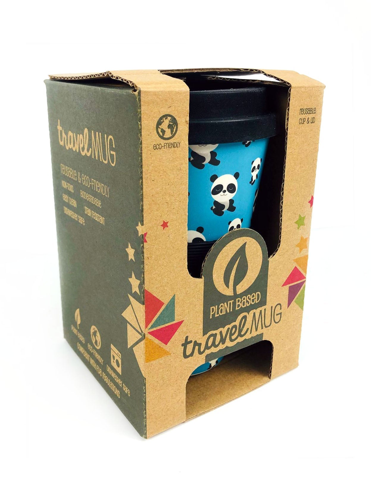 Eco-friendly Reusable Plant Fiber Travel Mug With Panda Design