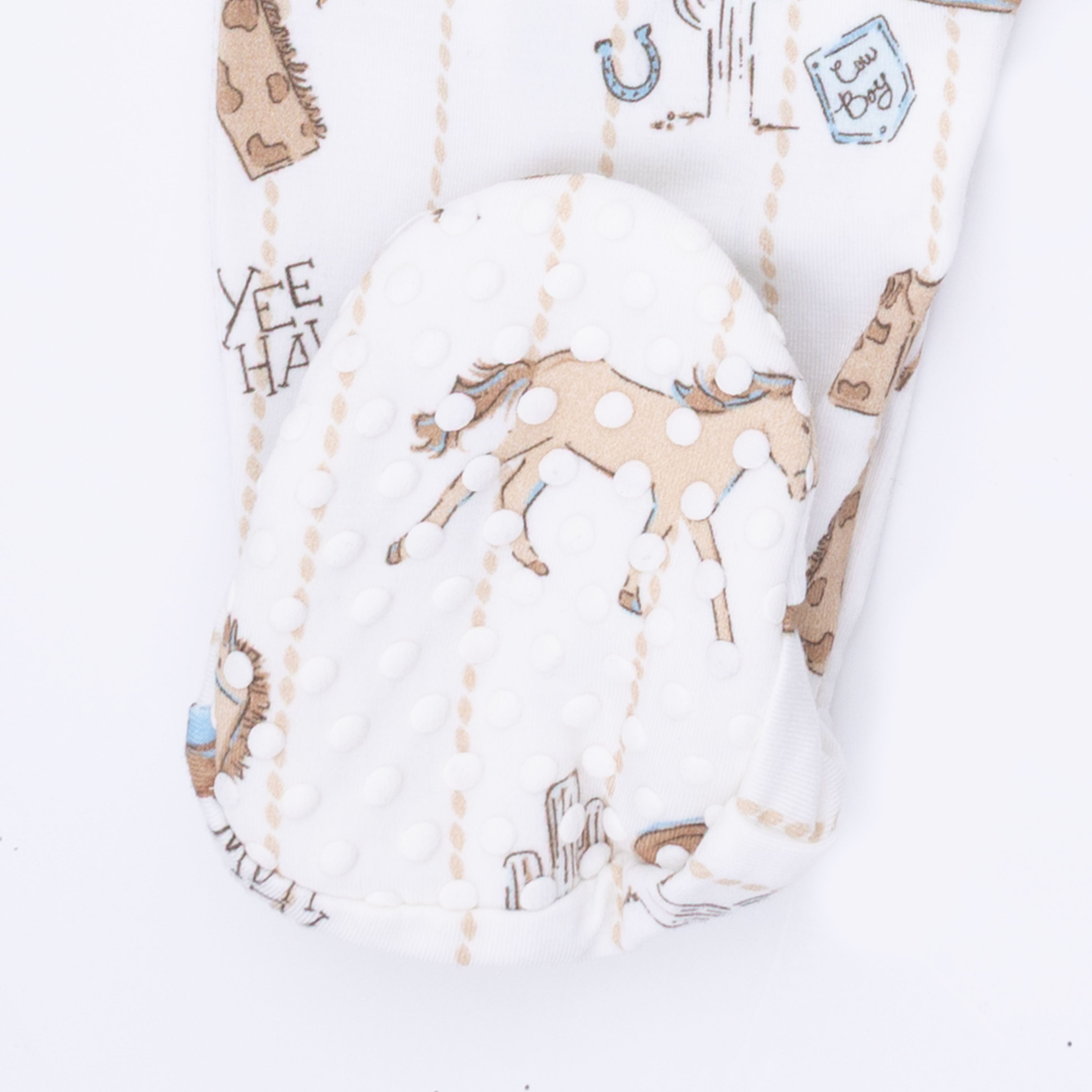 Cowboy Nursery - 2 Way Zipper Footie, Bandana Bib, & Swaddle Blanket Set