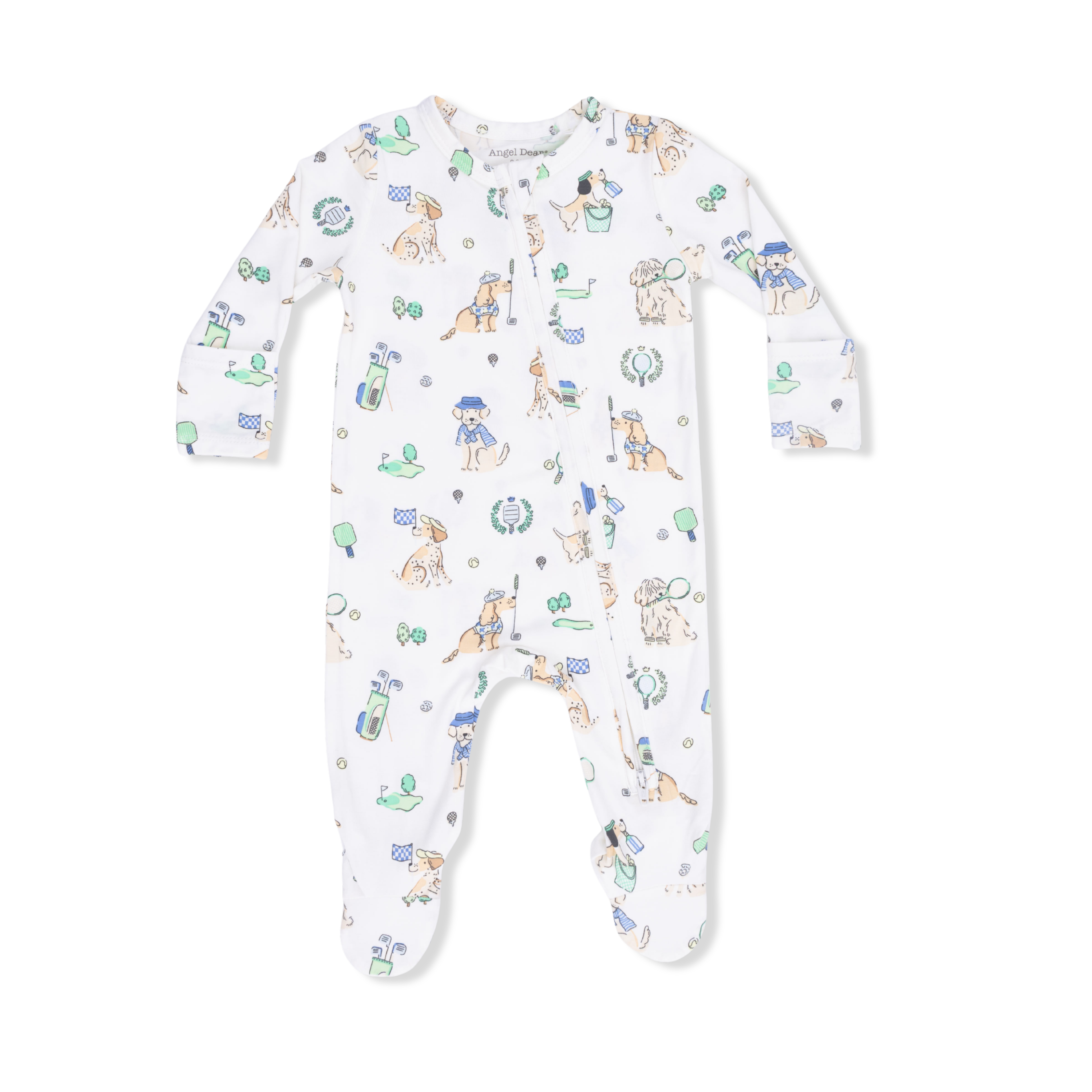 Country Club Dogs Neutral - 2 Way Zipper Footie