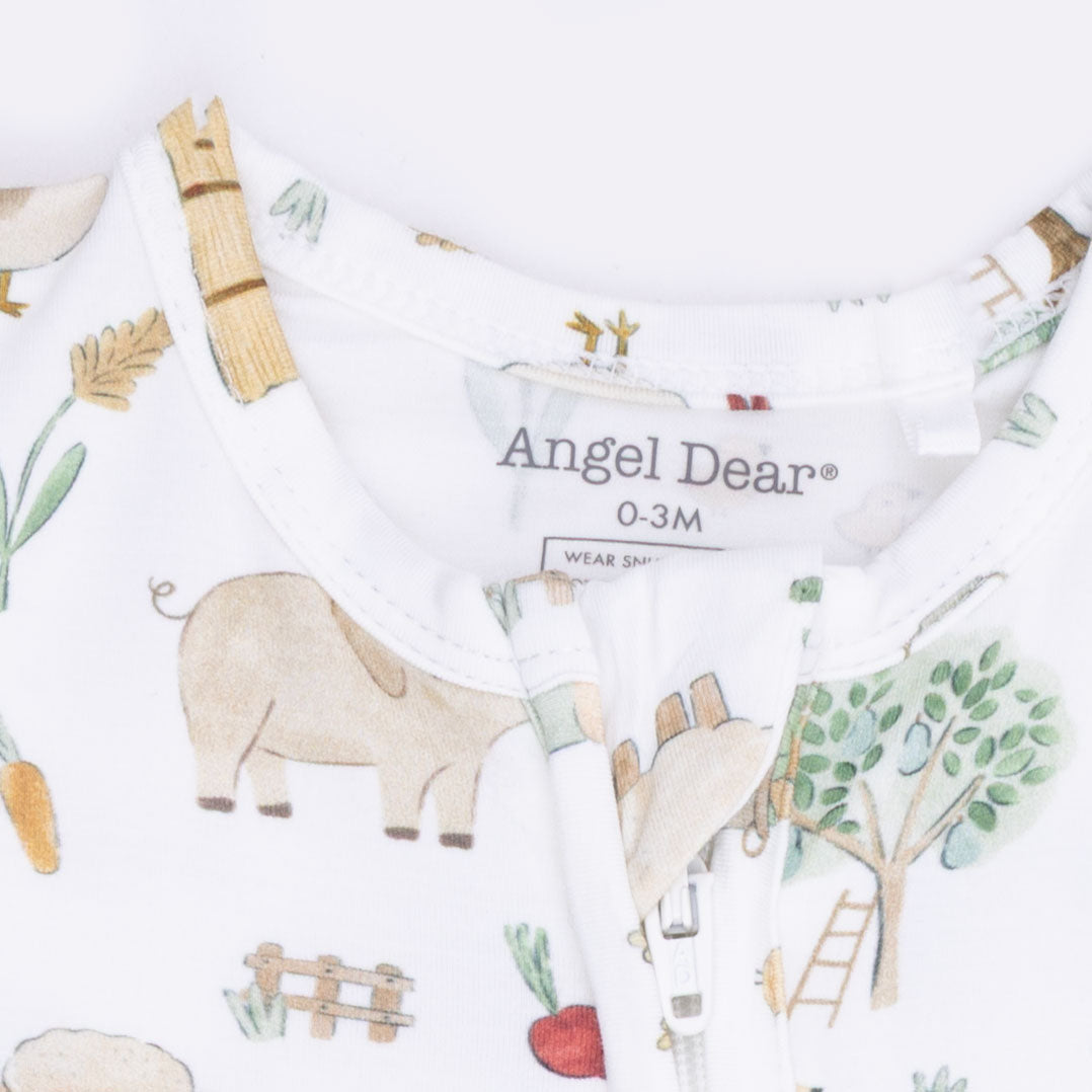 Cute Farm Animals Uni - 2 Way Zipper Footie, Swaddle & Bandana Bib Set