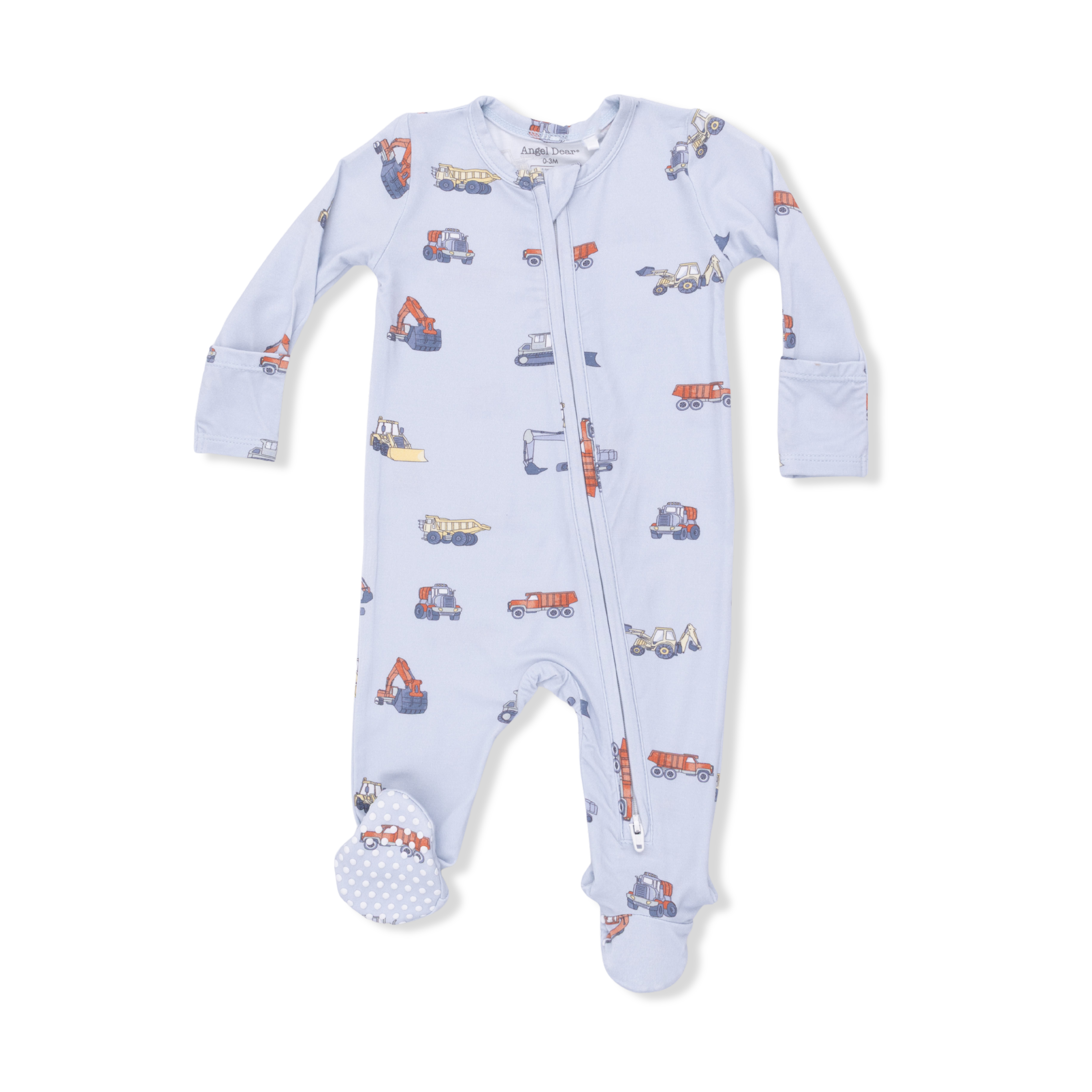 Construction Vehicles - 2 Way Zipper Footie