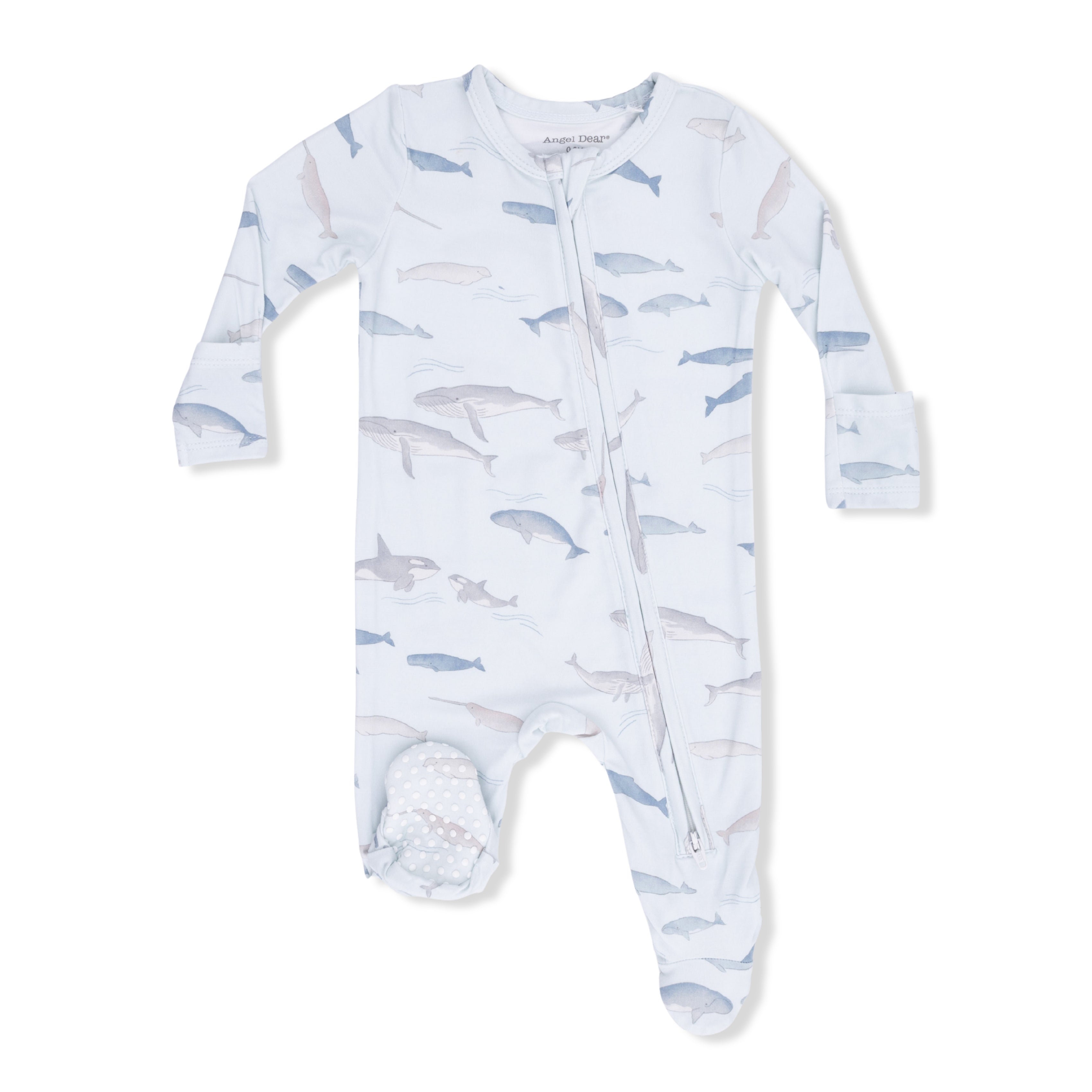 Little Whales - 2 Way Zipper Footie