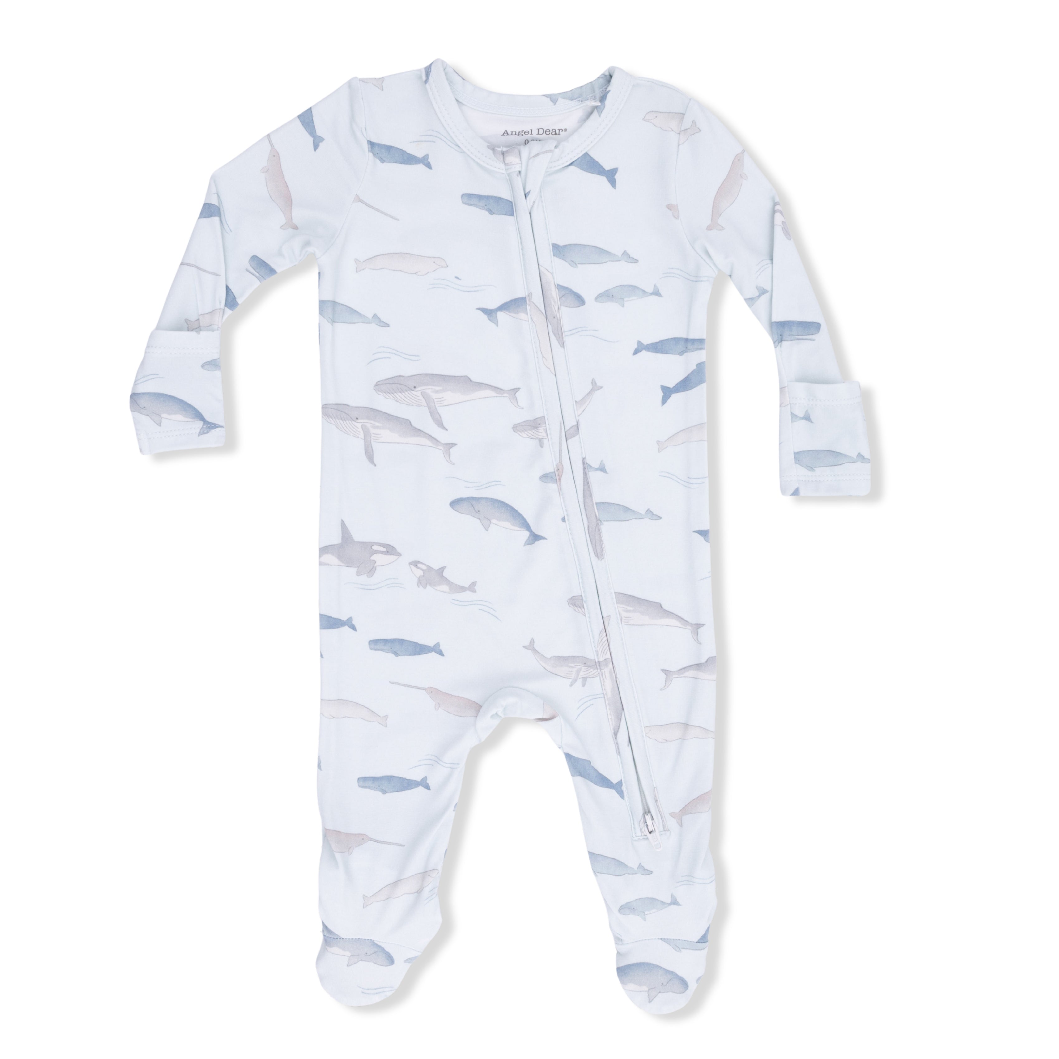 Little Whales - 2 Way Zipper Footie