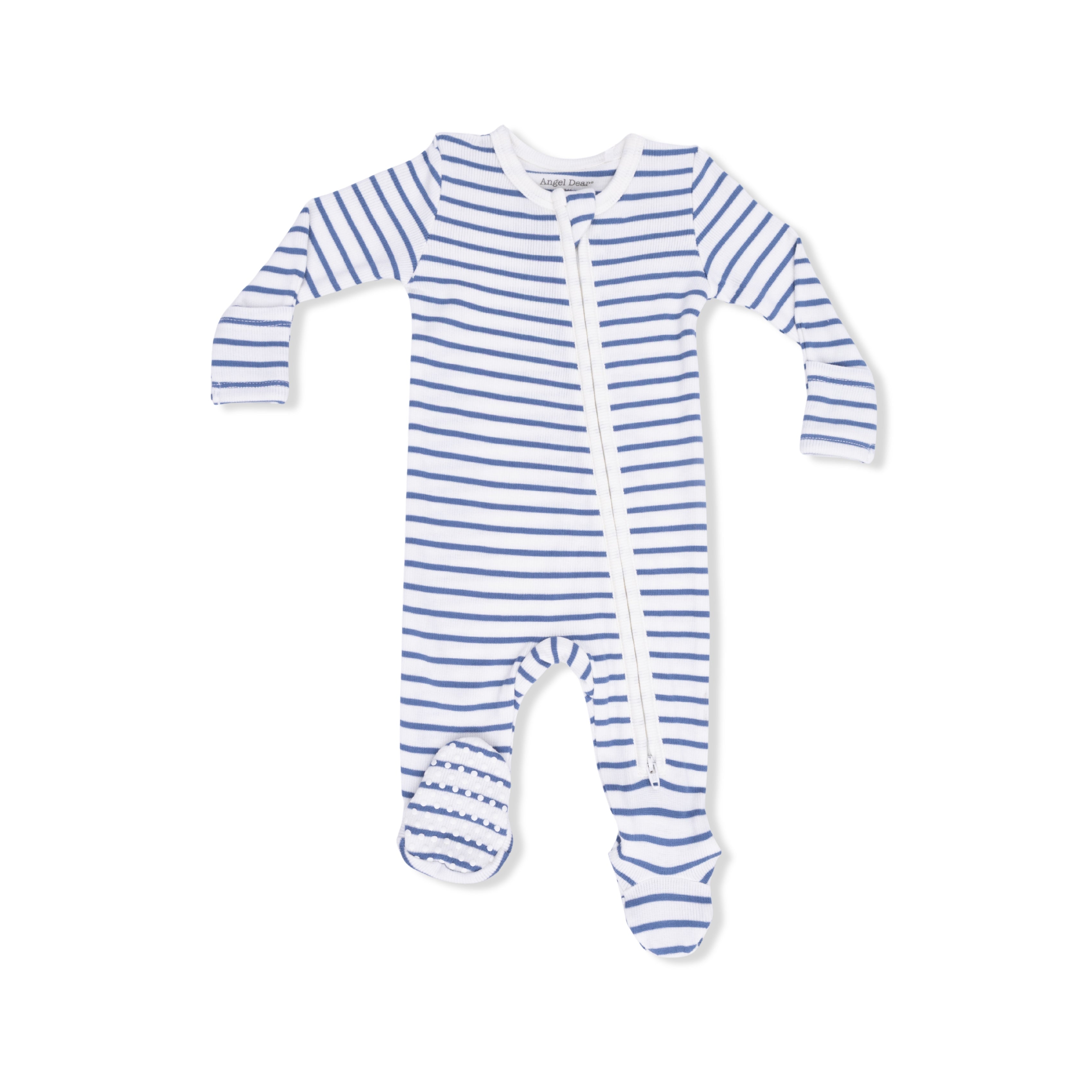 Navy Stripe - 2 Way Zipper Footie