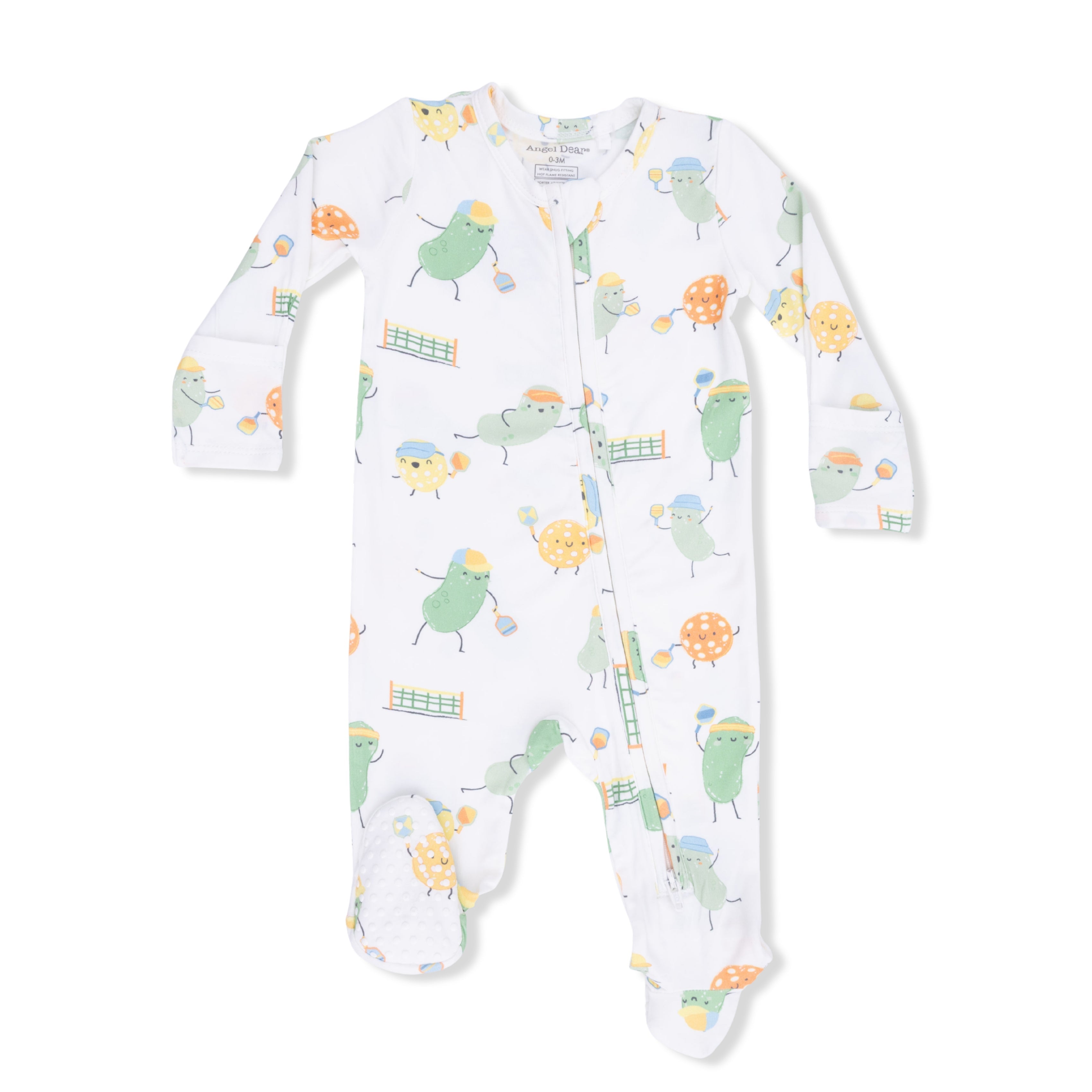 Pickles Playing Pickleball - 2 Way Zipper Footie